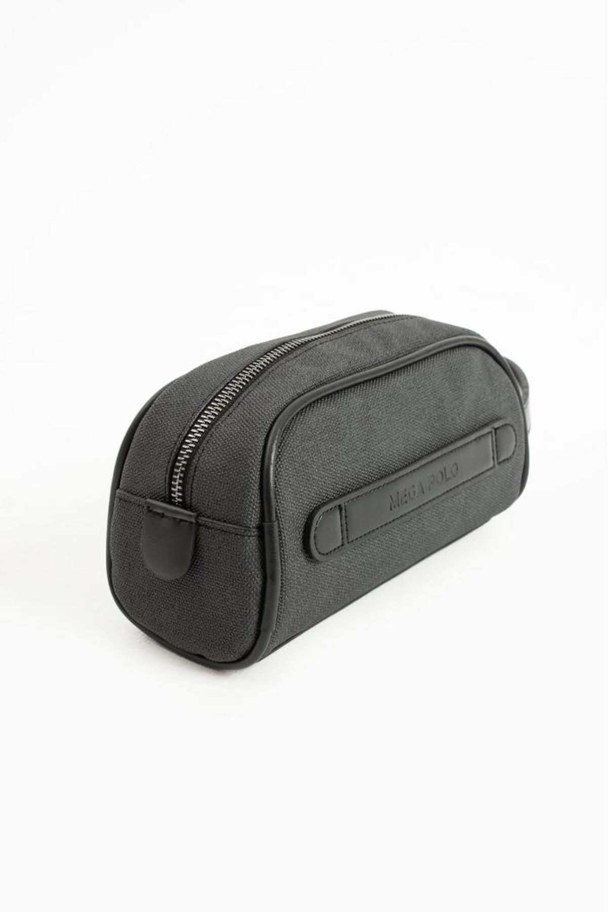 Baginn Erkek El Çantası Kanvas Kumaş Suya Dayanıklı Portföy Stil El Çantası Traş Kozmetik Çantası 20*10 Cm görsel 3