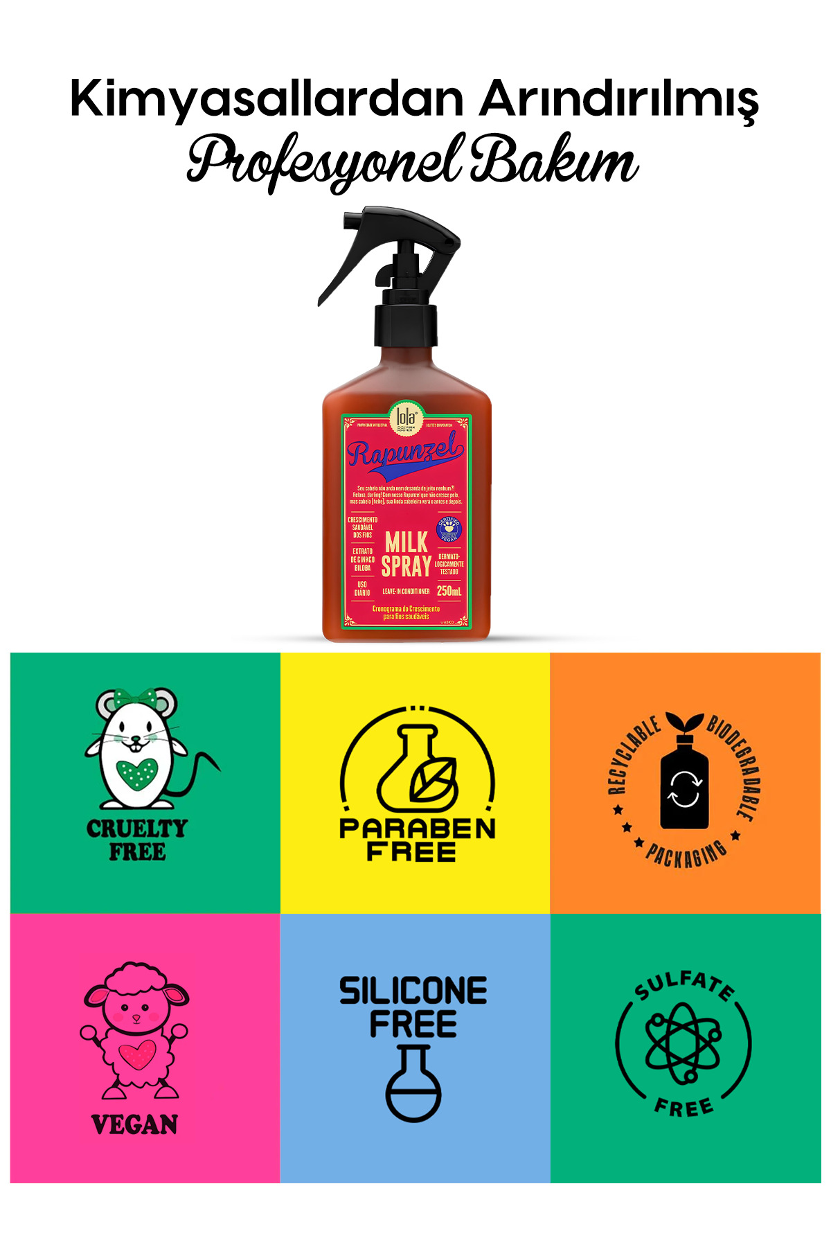 Rapunzel Milk Sprey, Saç Bakım Sütü, Yüksek Isı Koruması, Durulanmaz 250 ml — TYC16F96DADF638174B8D8900 — تصویر 2 از 4