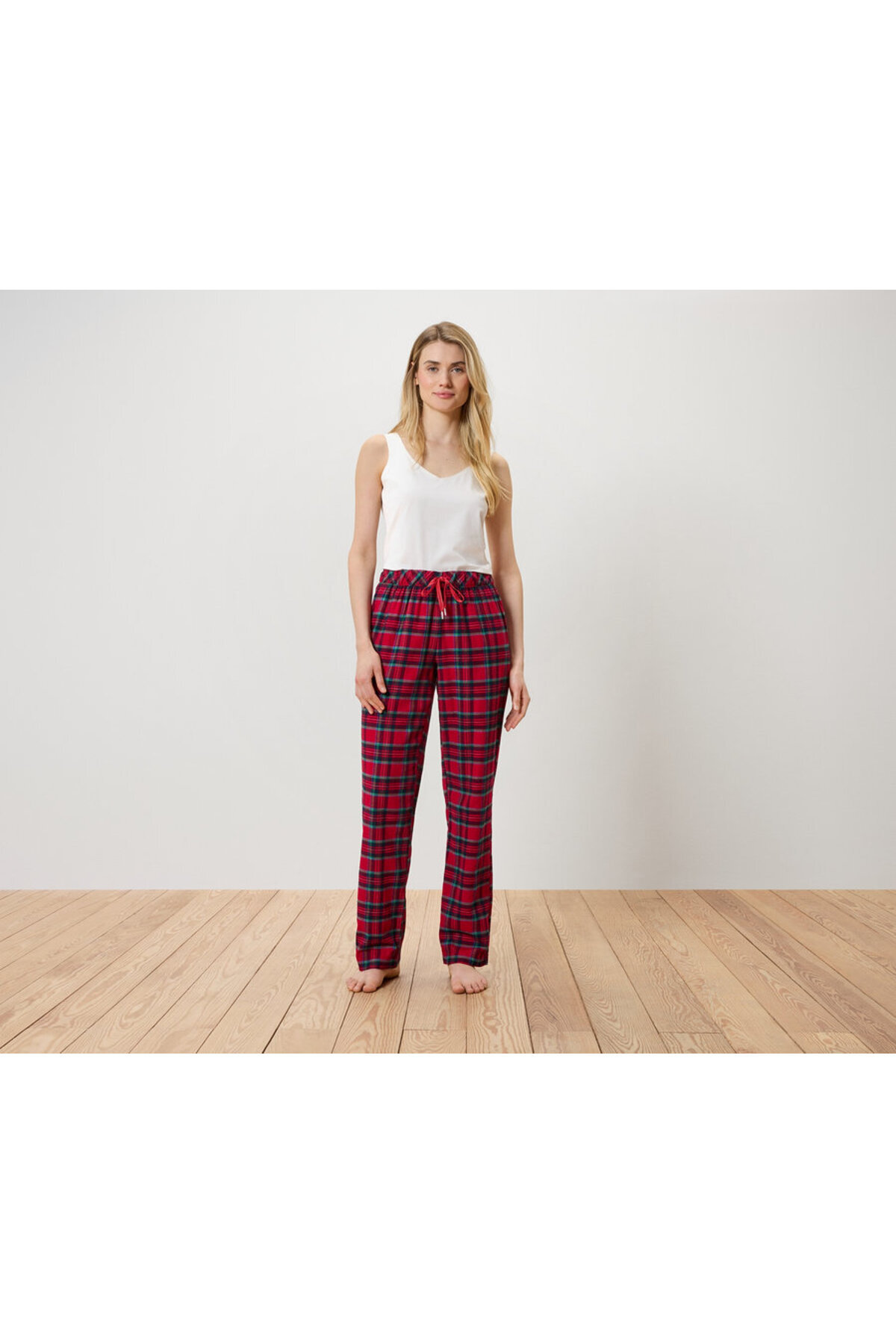 Tchibo Kadın Rahat Flanel Pantolon, Kırmızı