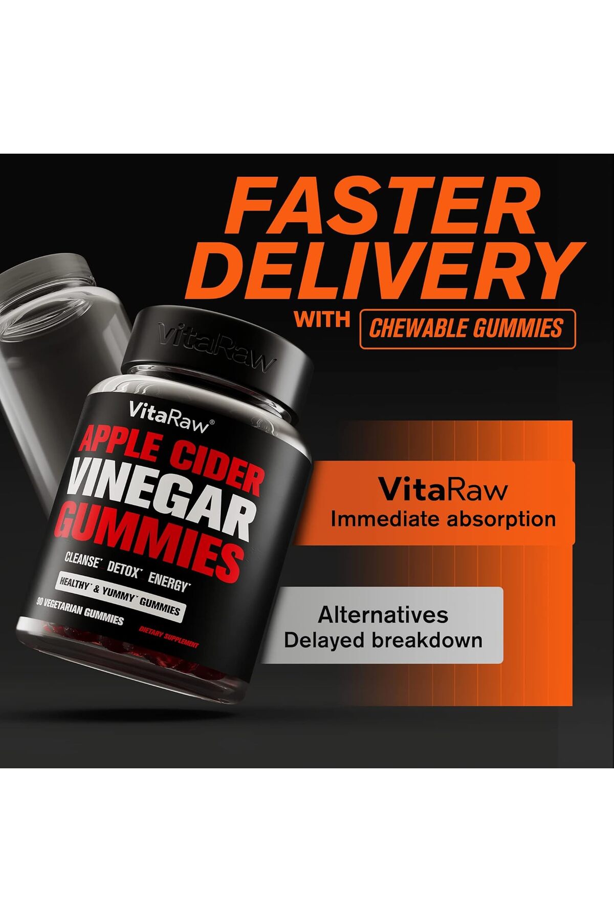 VitaRaw Organic Apple Cider Vinegar Gummies with The Mother - Energy  Support Plus Heart, Gut, & Immune Healt- Trendyol
