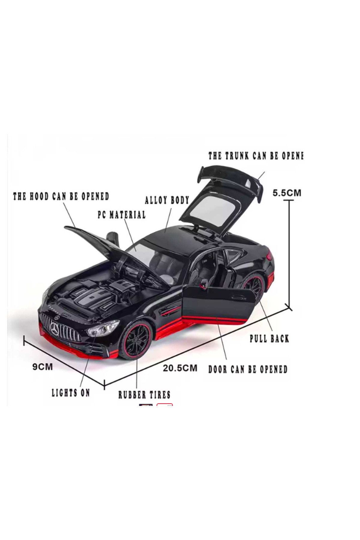清*様 SALÃO DIECAST SD4 ブラジル コンベンション 2023 Can Ali Toys Che Zhı 1:24 Mercedes AMG Die Cast Sesli Işıklı Pilli