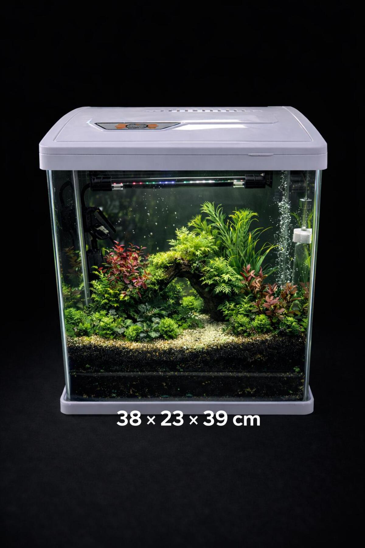 Marfied　Hover ホバー LEDライト　オープンアクアリウム　オシャレ OP-PORFECT KENDİNİ TEMİZLEYEN YENİ NESİL AKVARYUM BEYAZ 38X23X39