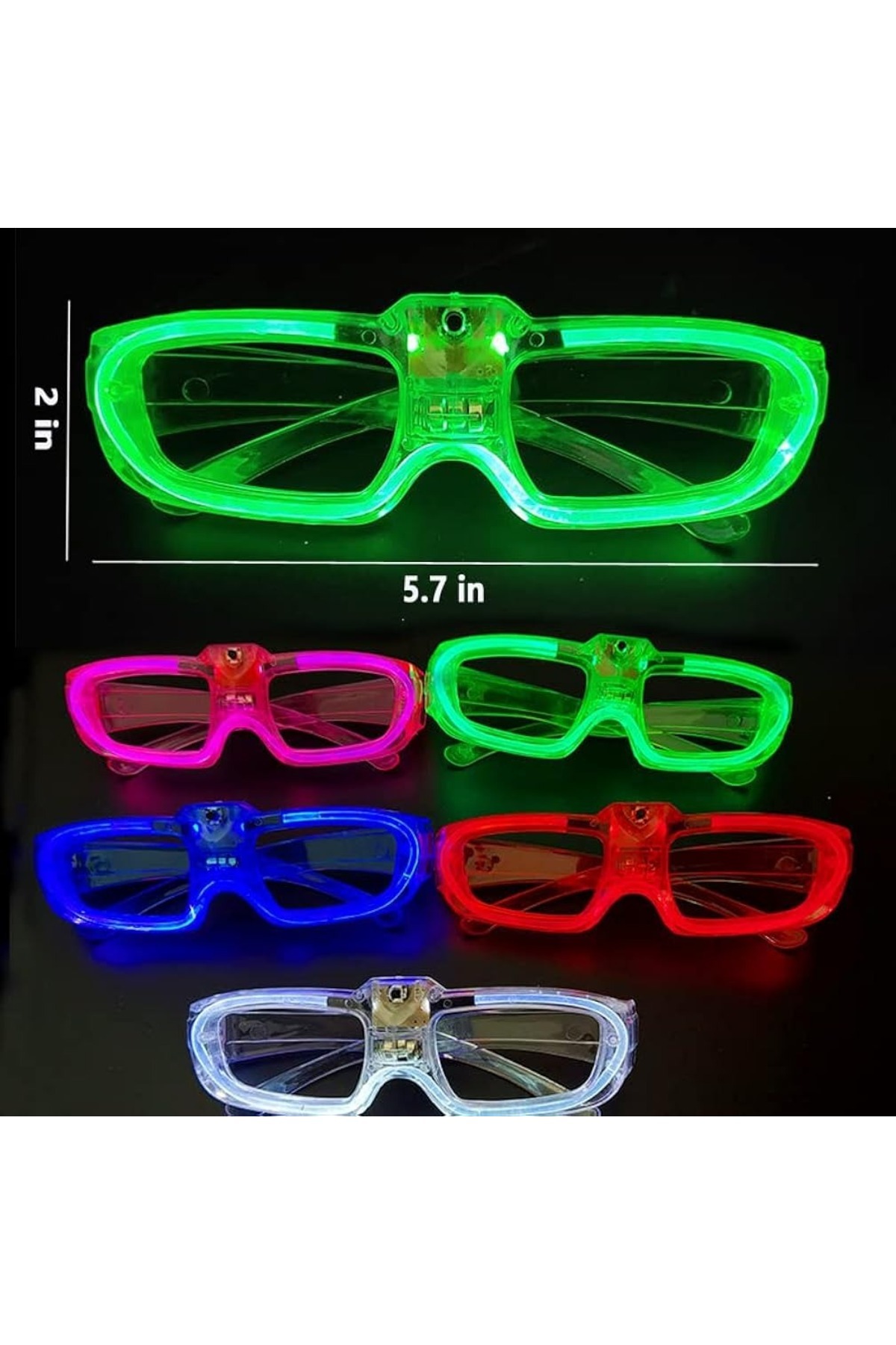 PAZAR DÜNYASI Pembe LED Işıklı Parti Gözlüğü 3 Modlu – Gece Eğlence Gözlüğü