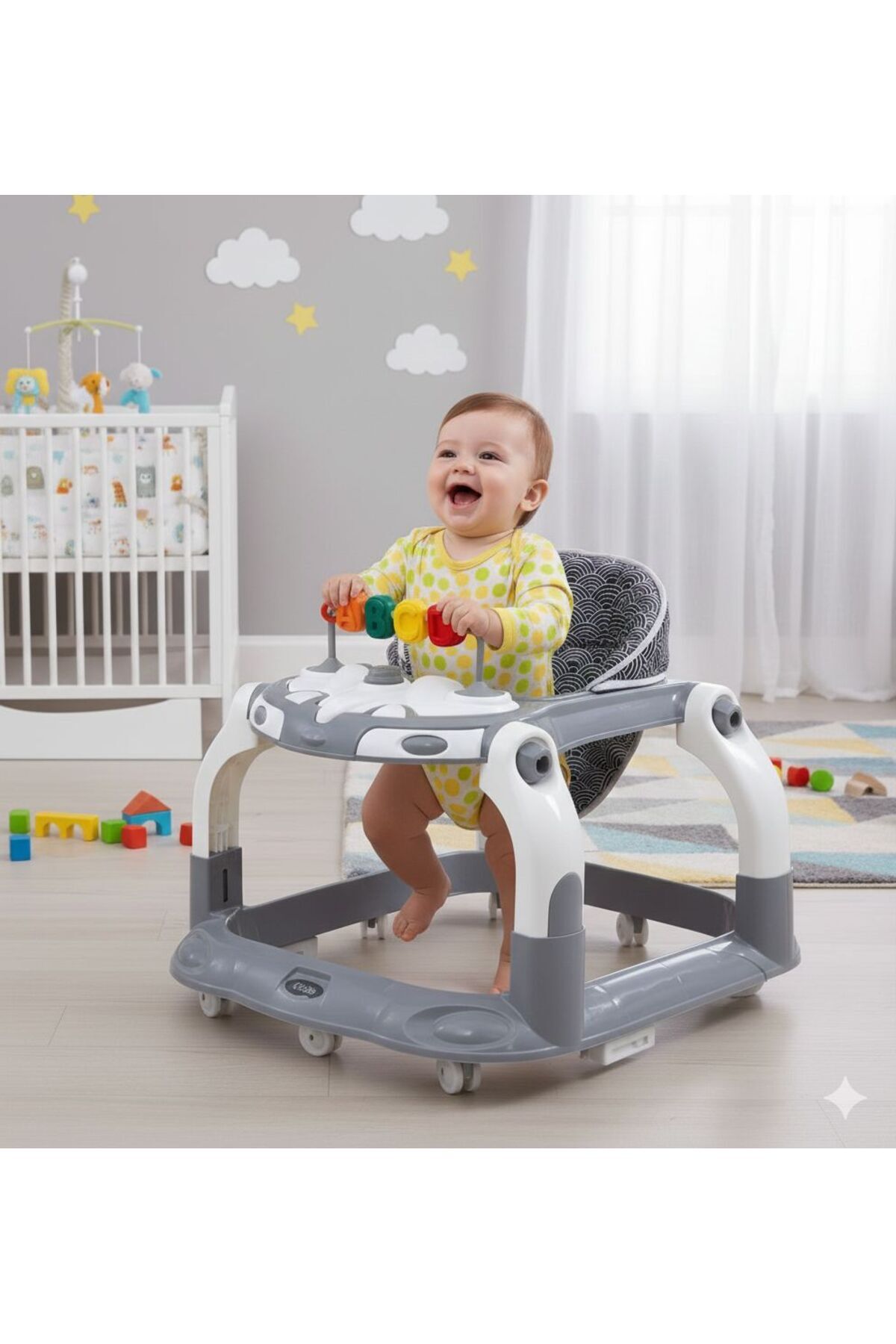 TURHANBEBE Kornalı Oyuncaklı Mama Tablalı Zıp Zıp Hoppala Yürüteç & Örümcek & İlk Adım fotoğrafı 3 (önizleme)