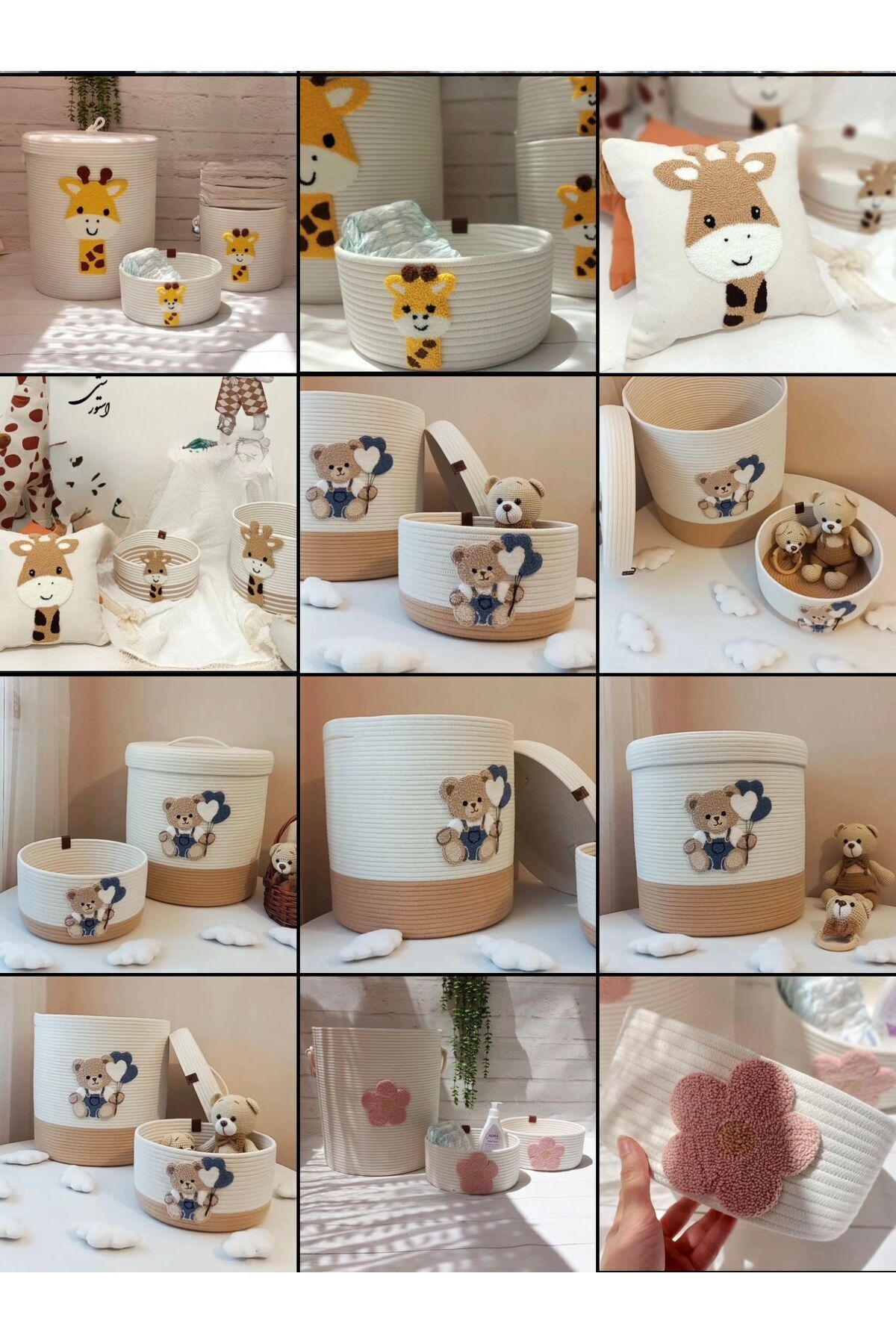Berçak Home Bebek Çocuk Odası ,Düzenleyici Punch İşlemeli Saklama Kutusu, Oyuncak Sepeti fotoğrafı 6 (önizleme)