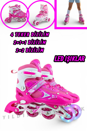 YILDIRIM OYUNCAK Silikon Tekerli Paten Ayarlanabilir 2+1+1, 2+2 Ve Tek Sıra P...