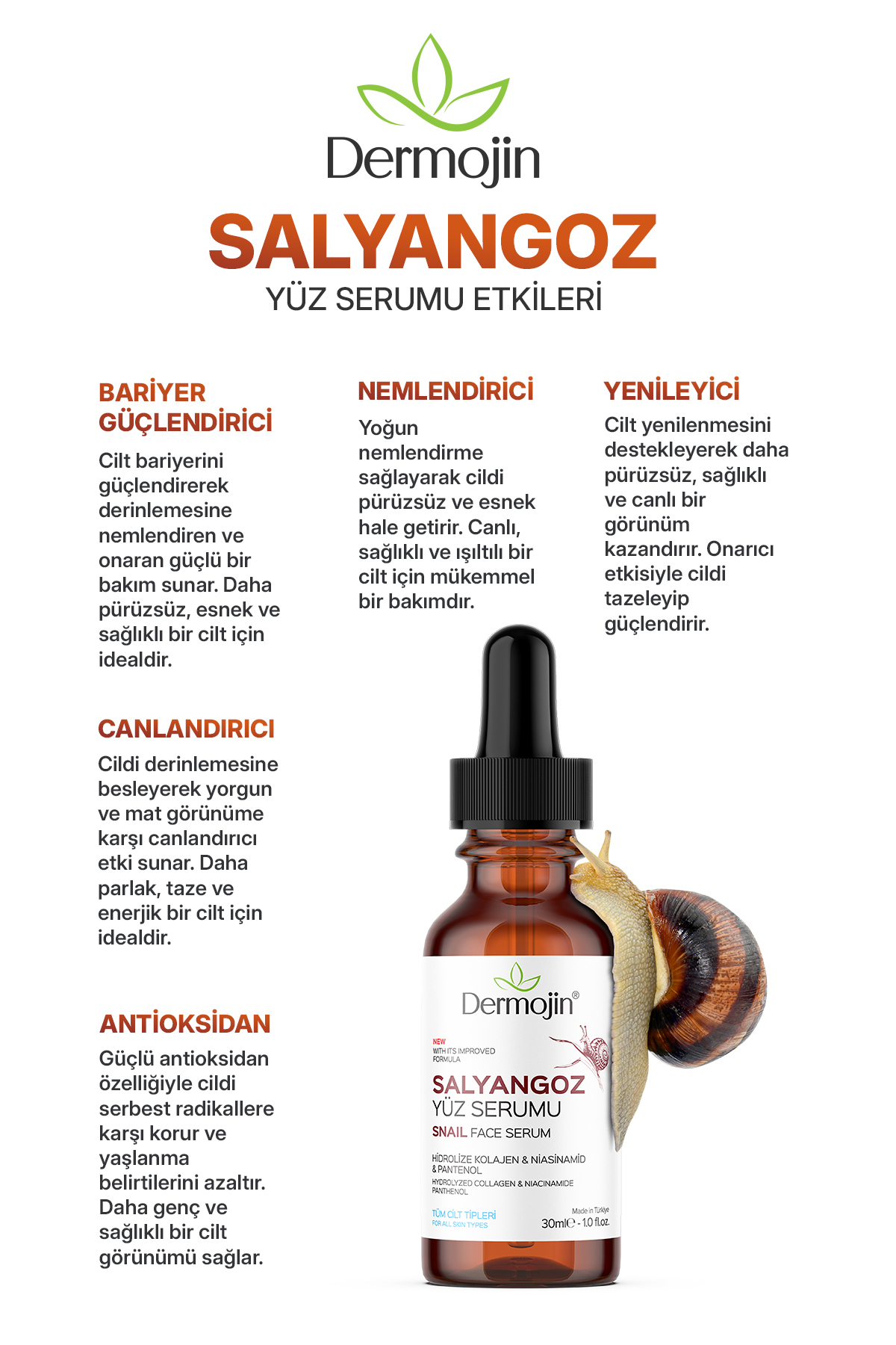 Kırışıklık Karşıtı Ve Onarıcı Salyangoz Serumu 30 ml — DSY100 — تصویر 5 از 5