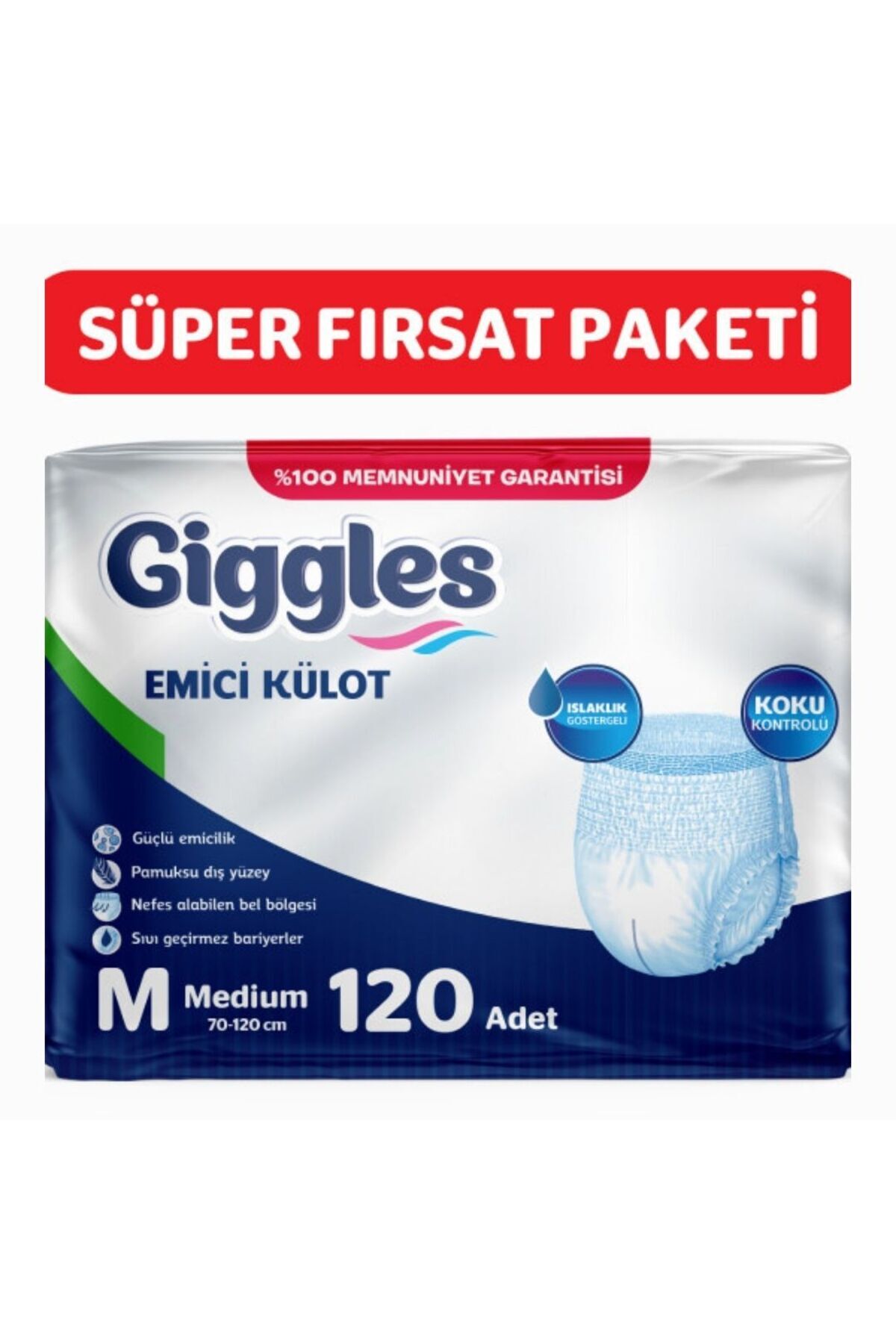 Yetişkin Emici Külot Medium 30'lu 4 Paket 120 Adet