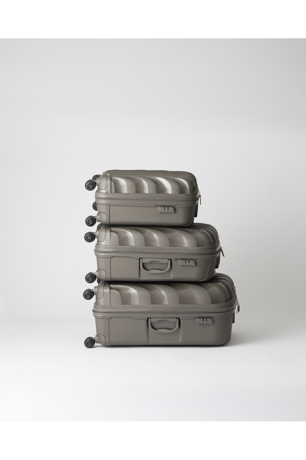 Madame Coco  Huitre 3'lü Set Valiz/Bavul - Gri - Görsel 3