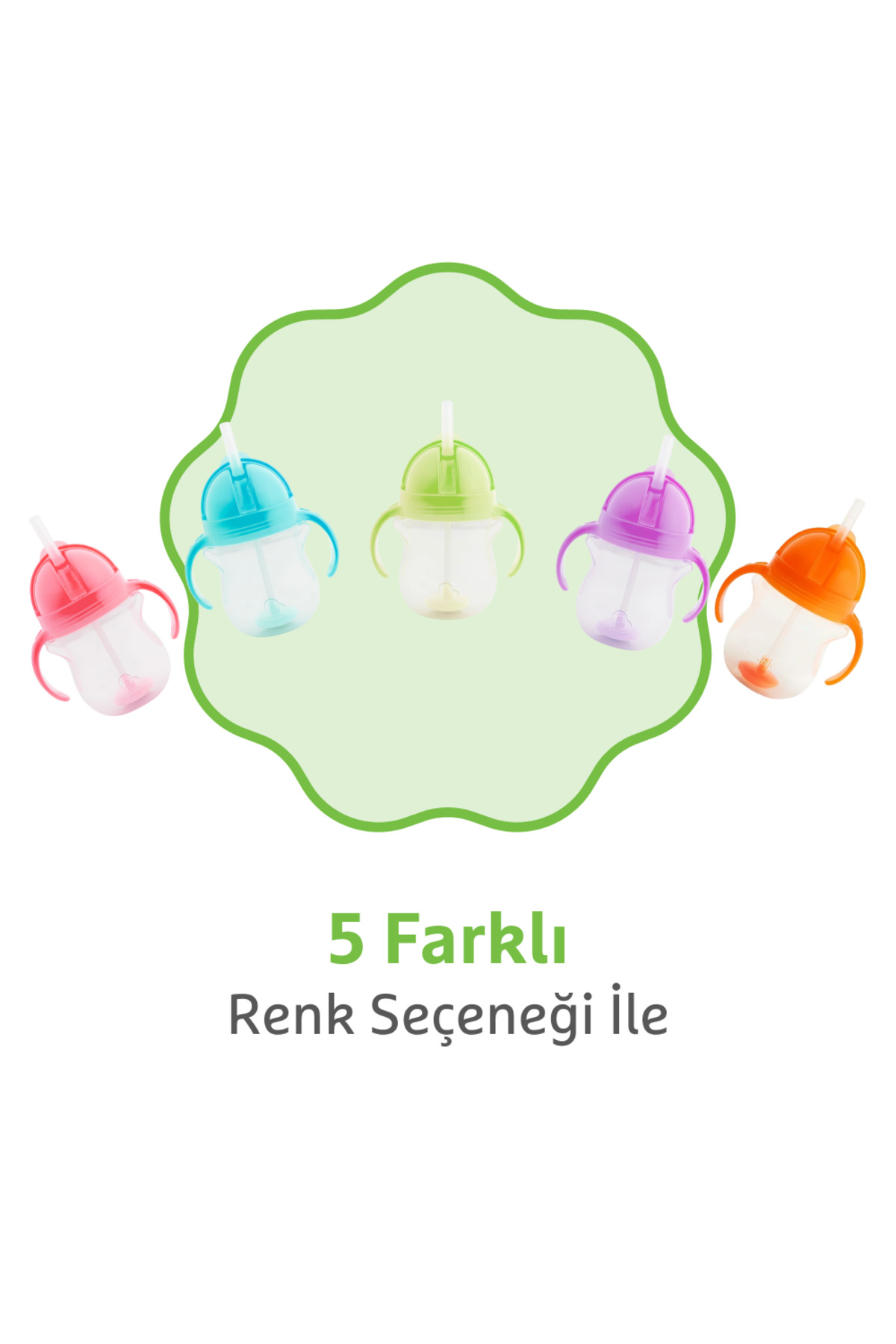 Munchkin Tıklama Kilitli Uçlu Pipetli Alıştırma Bardağı, 6ay , 207ml, Yeşil, 1 Adet fotoğrafı 7 (önizleme)