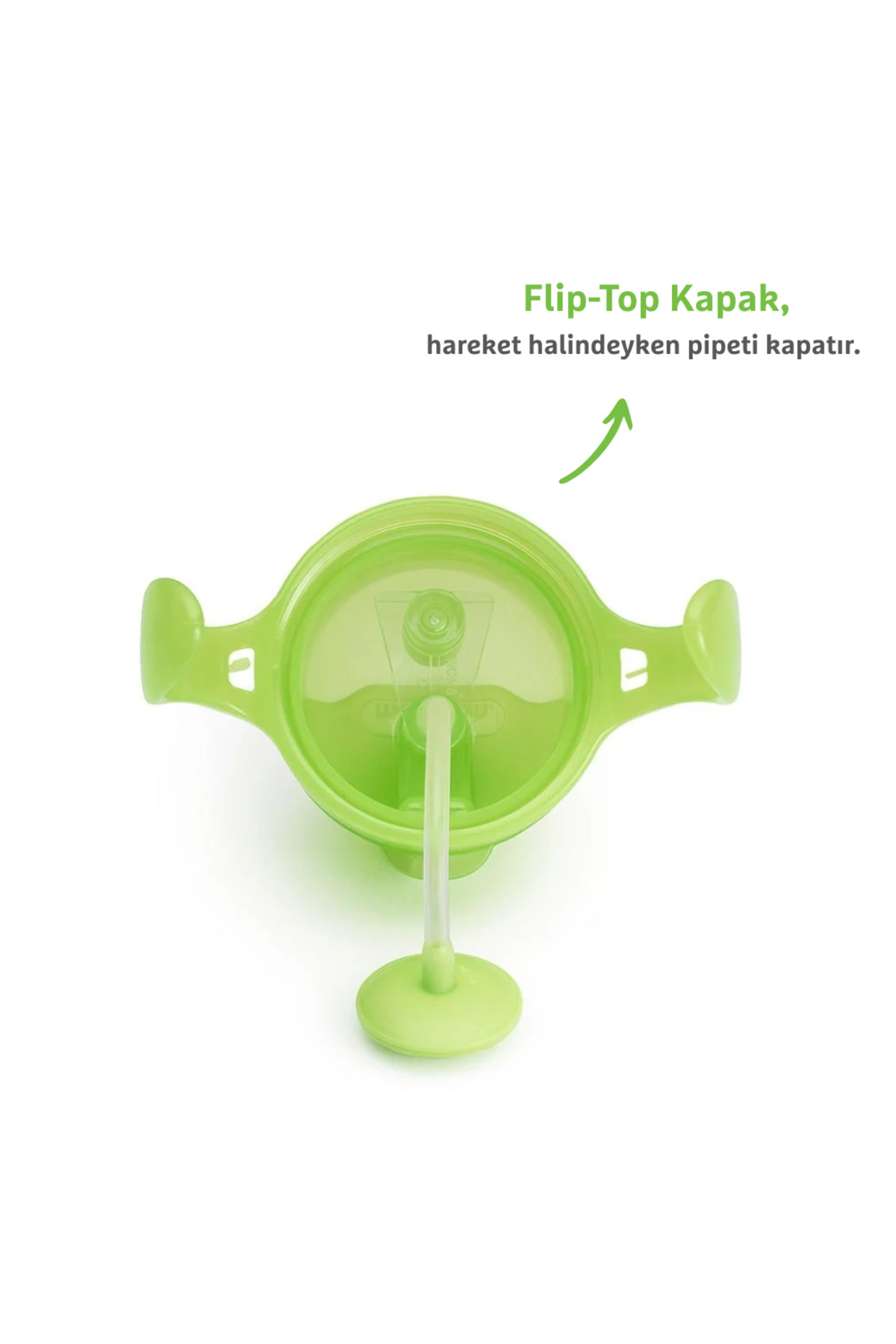 Munchkin Tıklama Kilitli Uçlu Pipetli Alıştırma Bardağı, 6ay , 207ml, Yeşil, 1 Adet fotoğrafı 3 (önizleme)