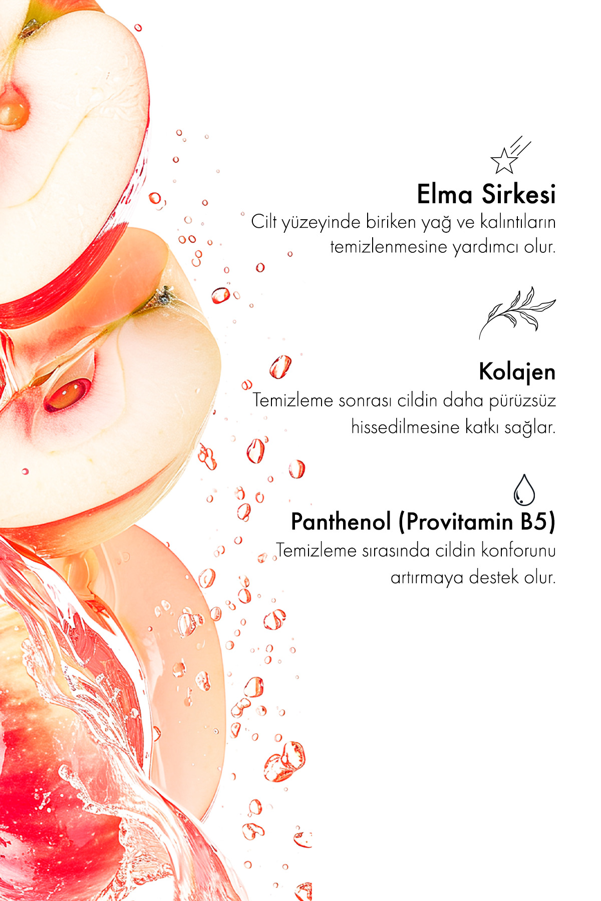 Purifying Facial Cleanser-Elma Sirkesi Kolajen Özlü Canlandırıcı Arındırıcı Yüz Temizleme Jeli 200ml — GLK-010 — تصویر 5 از 6