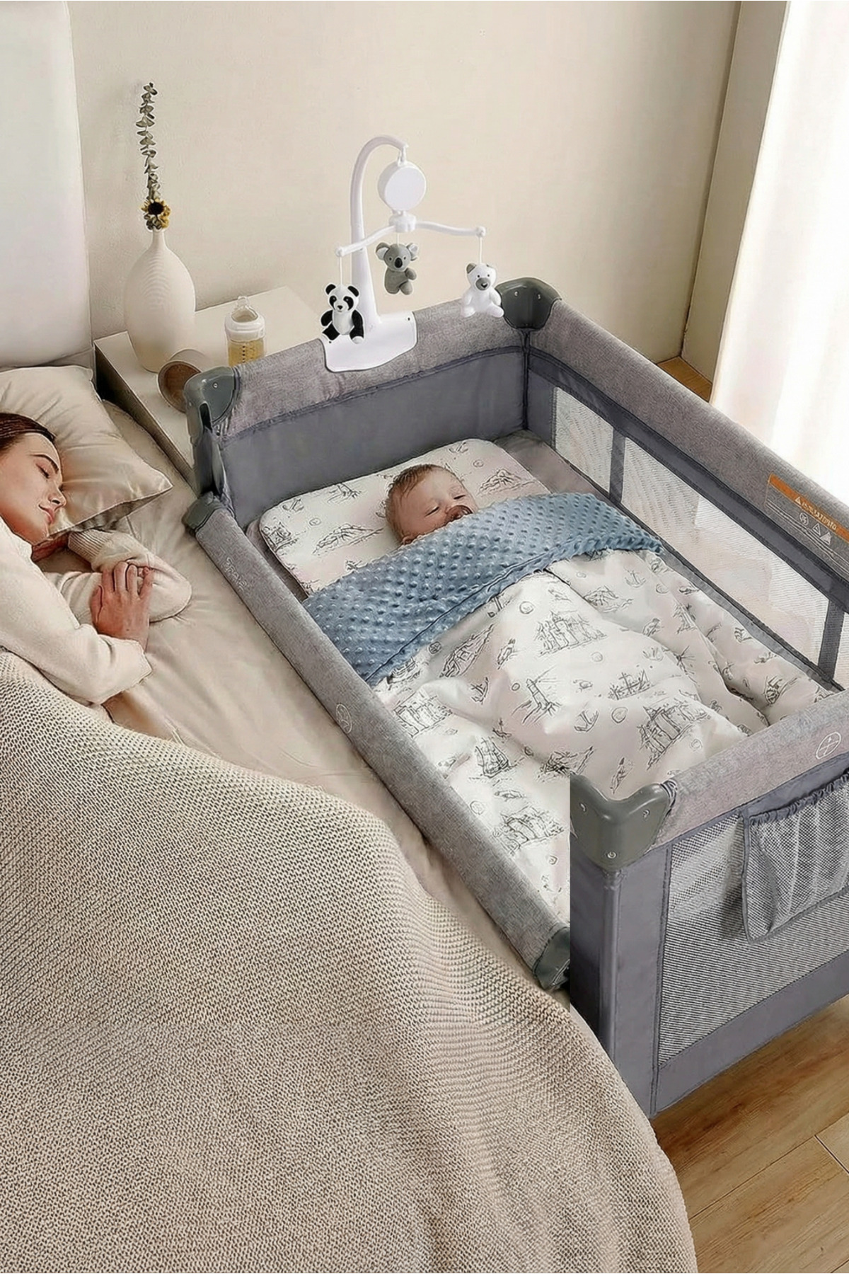 JUNO Play Anne Yanı Park Yatak Oyun Parkı 70x110 Cm fotoğrafı 5 (önizleme)