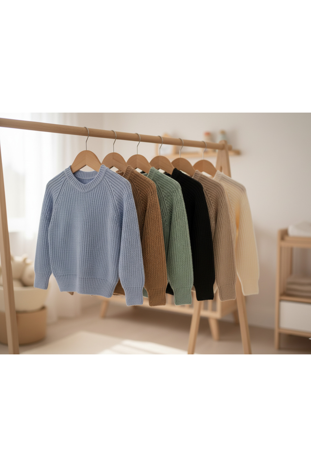 Nimini Kids Esnek Bisiklet Yaka Selanik Örgü Unisex Bebek ve Çocuk Kazak fotoğrafı 5 (önizleme)