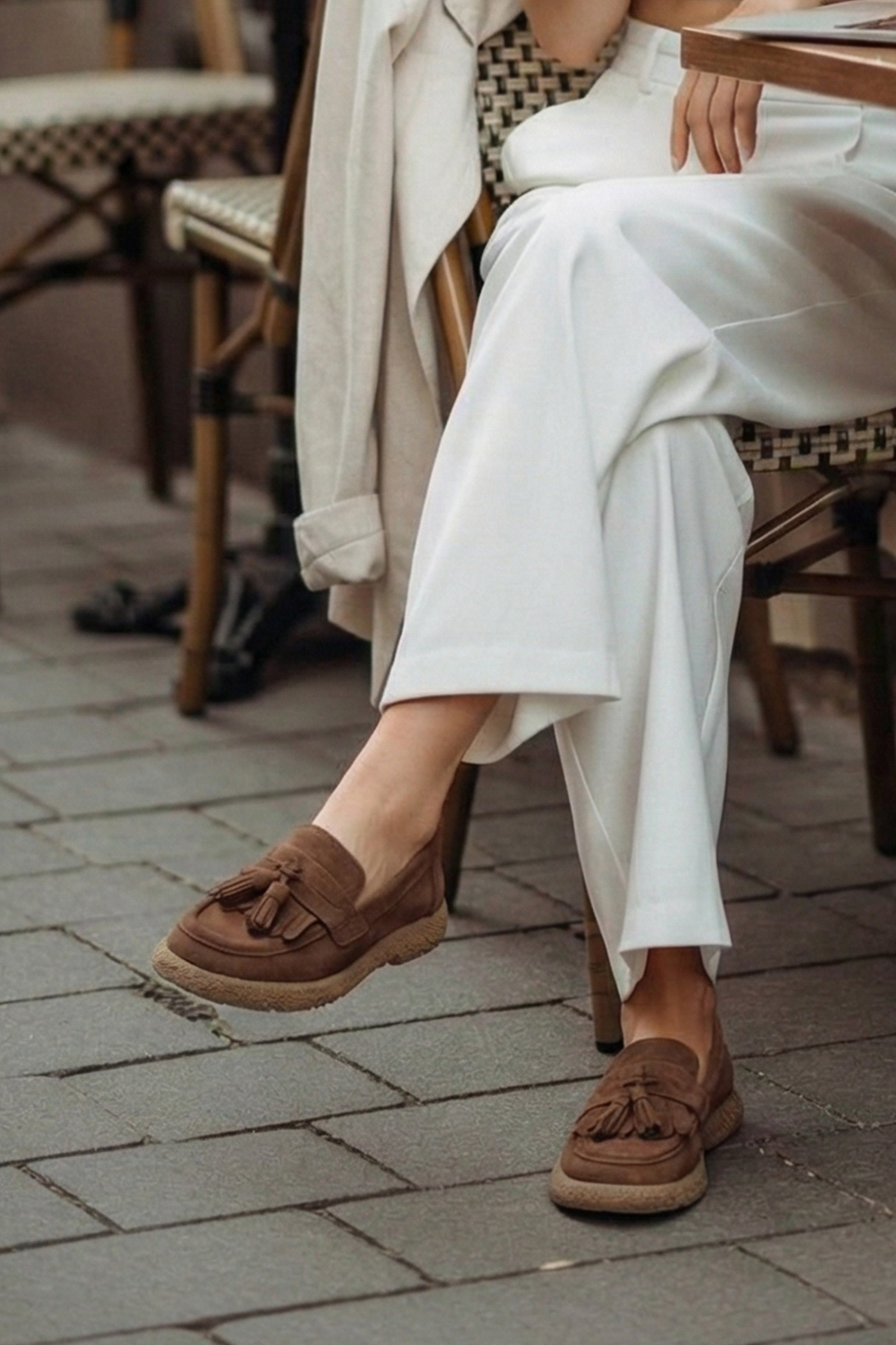 Marjin  Kadın Hakiki Deri Loafer Günlük Ayakkabı Suma Kahve Süet - Görsel 2