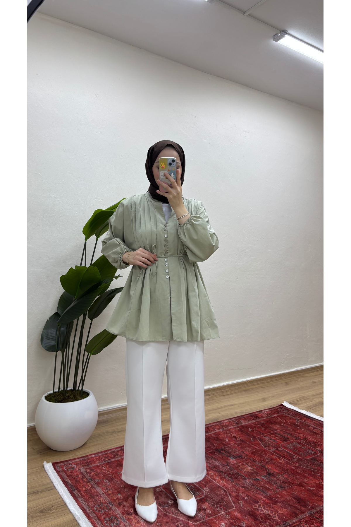 MOONSC  NERVÜRLÜ KETEN TESETTÜR GÖMLEK - Görsel 7