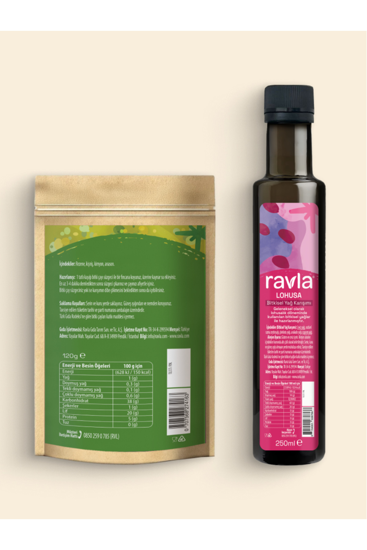 Ravla 2'li Ürün - Anne Çayı - 120g / Lohusa Bitkisel Yağ Karışım - 250ml fotoğrafı 2 (önizleme)