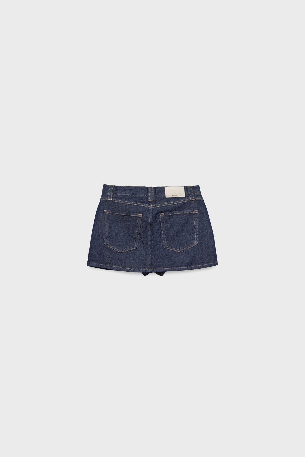 Stradivarius  D62 Denim Şort Etek - Görsel 7