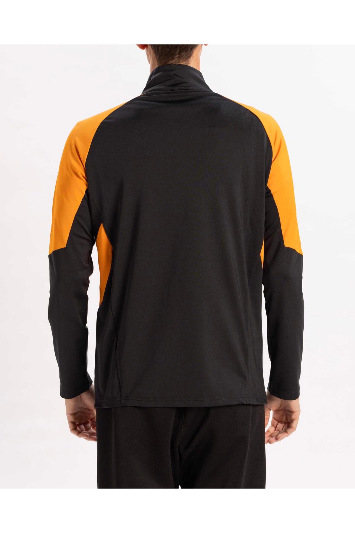 Hull City Logo 1/4 Zip Sweatshirt Erkek Siyah Sweatshirt görsel 5