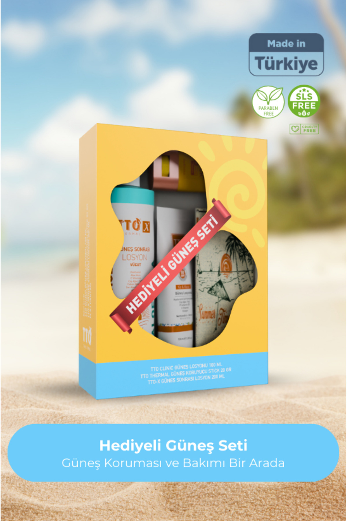 TTO 3'lü Güneş Bakım Seti SPF 50 - Güneş Kremi, Stick ve Güneş Sonrası Losyon — 8684576001580