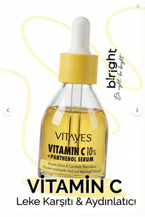 VITAYES Leke Karşıtı Ve Anında Aydınlatıcı C Vitamini %10 Panthenol Cilt Tonu...
