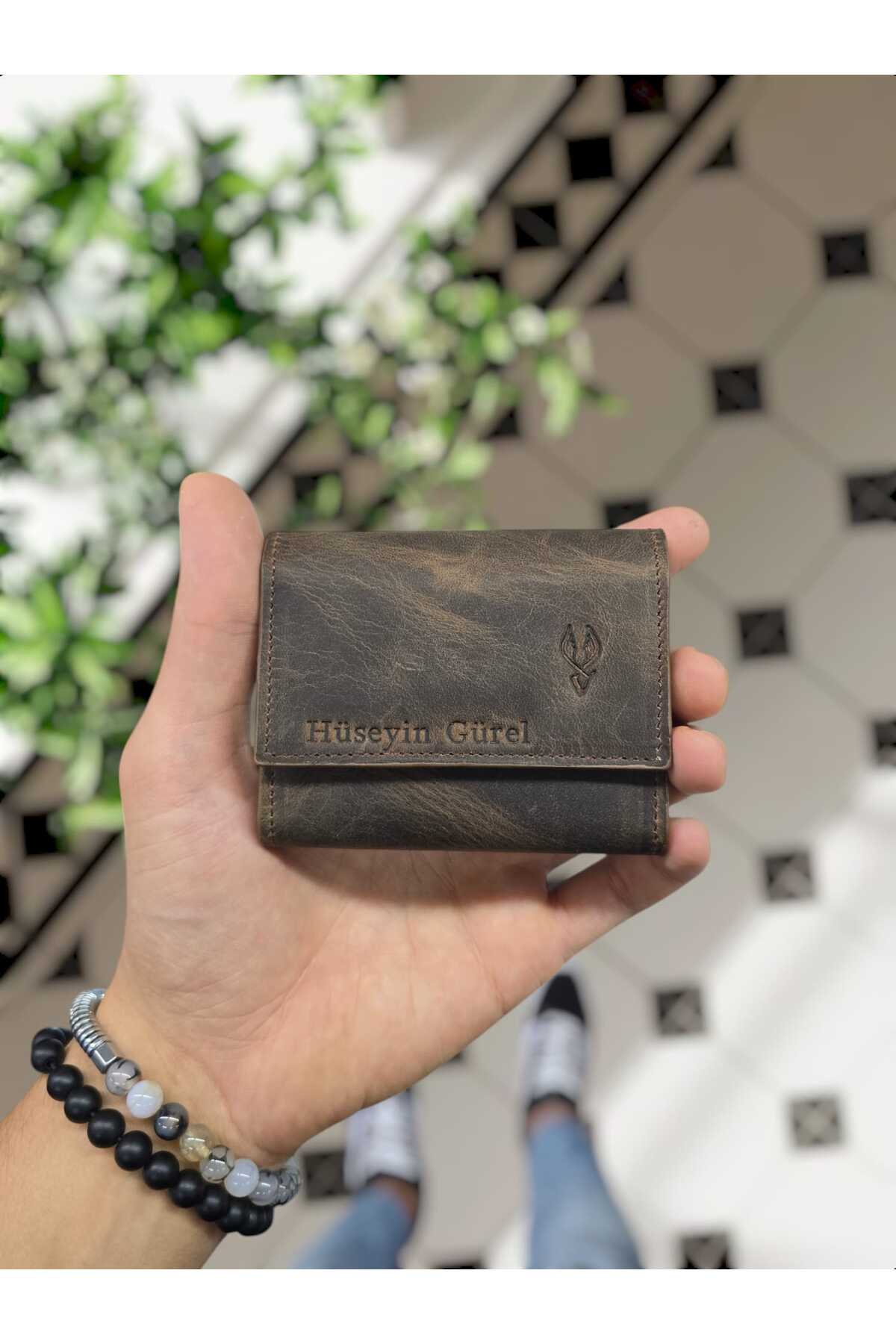 Visso 660 Coffee Crayz Leather Custom Genuine Leather Wallet Accordion Card Holder Model Leather Bag