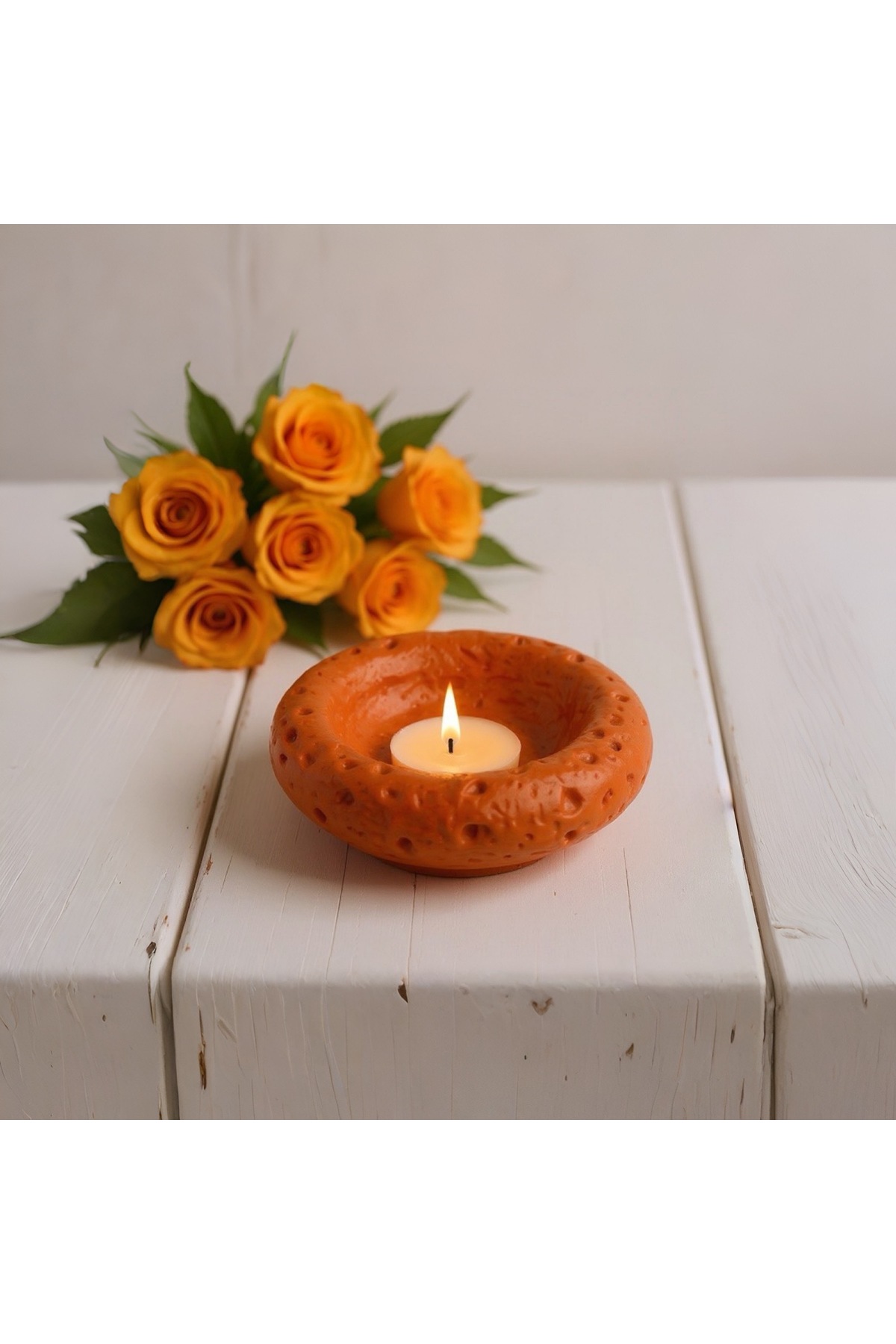 MOONSTONE LOOK DECORATIVE BOWL- PLATE ORANGE