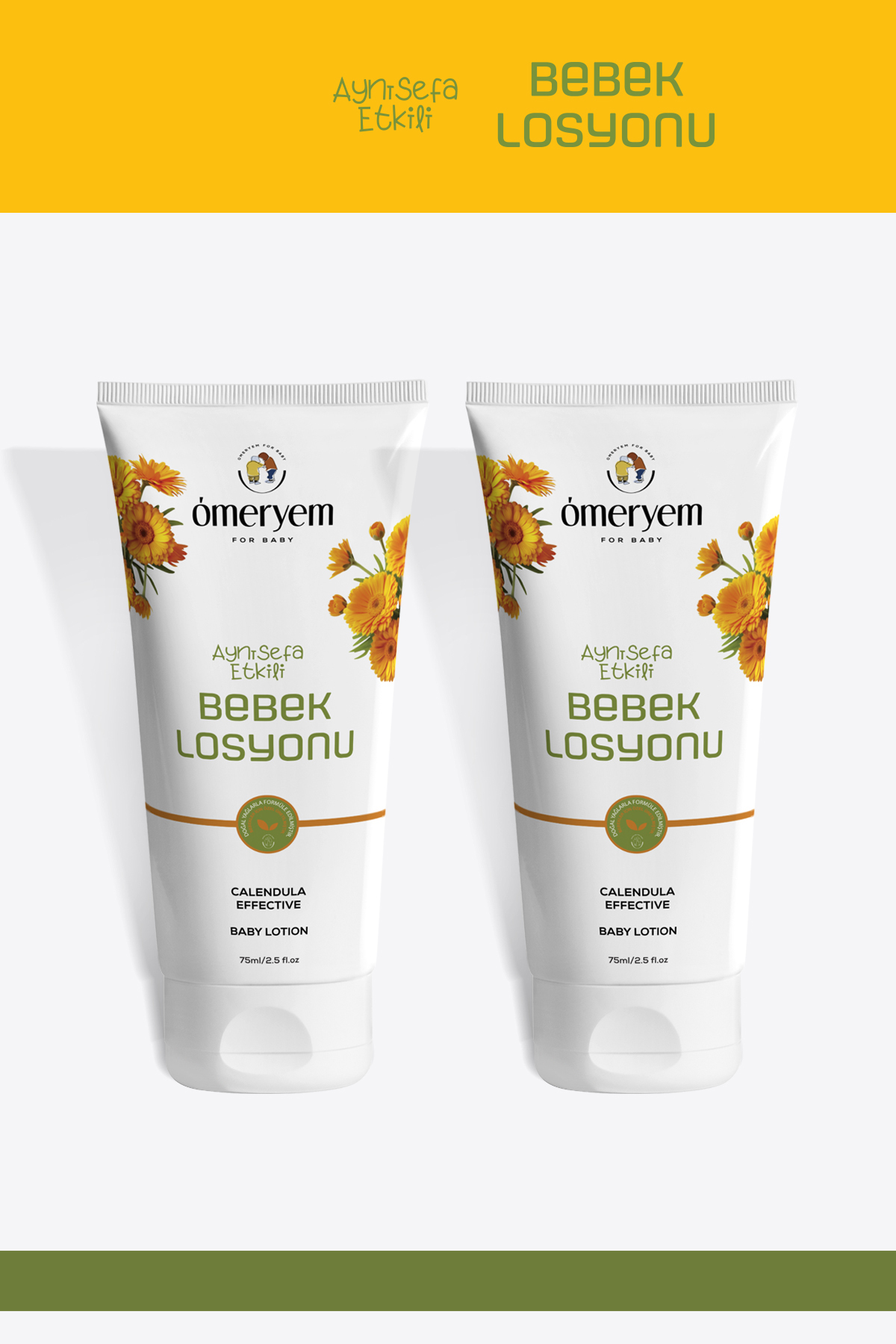 OMERYEM İkili Set - Aynı Sefa Etkili Doğal Bebek Losyonu - 75ml fotoğrafı 4 (önizleme)