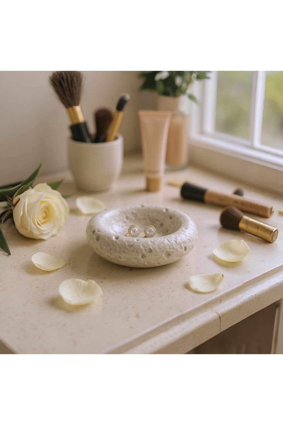 MOONSTONE LOOK DECORATIVE BOWL-PLATE