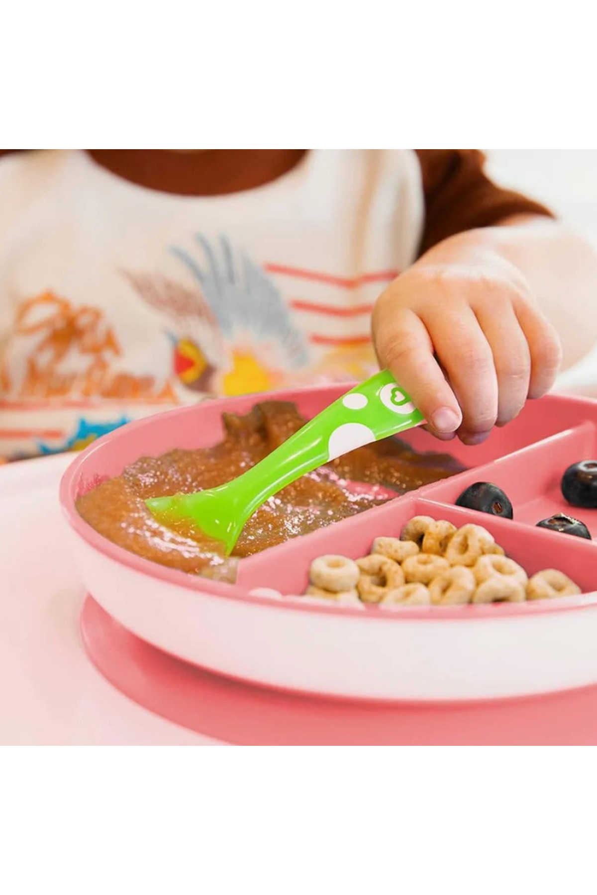 Munchkin Sabit Vakumlu Beslenme Tabağı | 6 Ay+, 3 Bölmeli, BPA İçermez, Pembe– 1 Adet fotoğrafı 5 (önizleme)