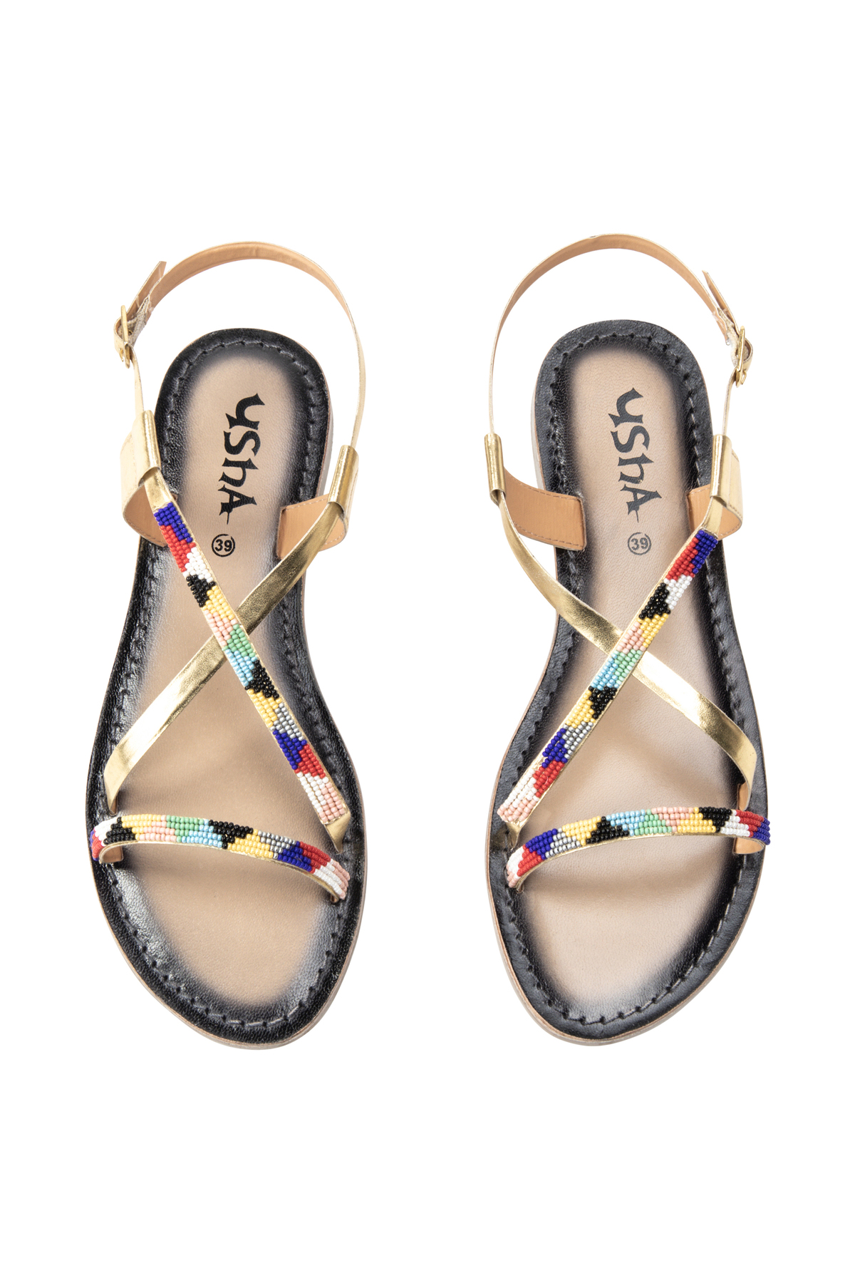 Pearl embroidery sandals
