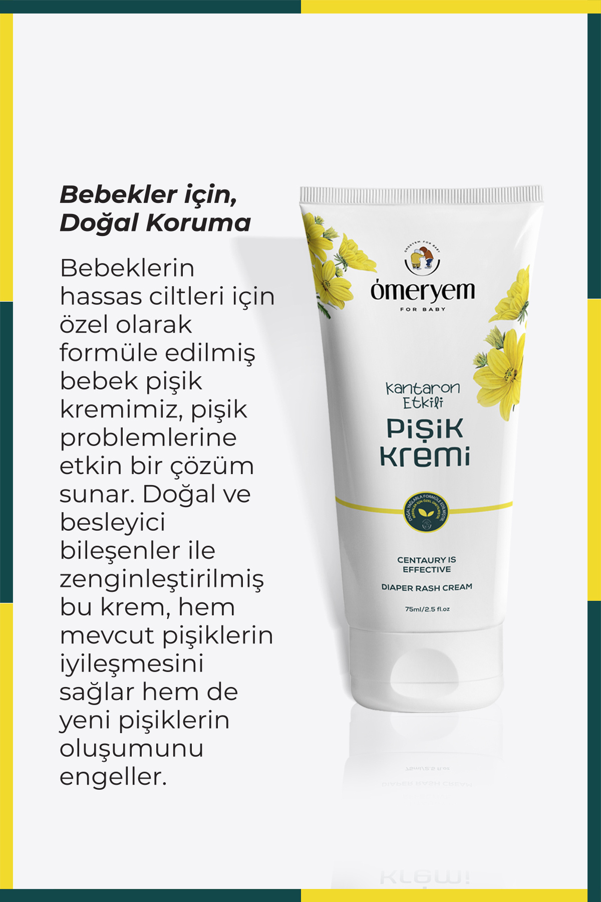 OMERYEM Üçlü Set - Şampuan 330ml - Pişik Kremi 75ml - Bebek Losyonu 75ml fotoğrafı 4 (önizleme)