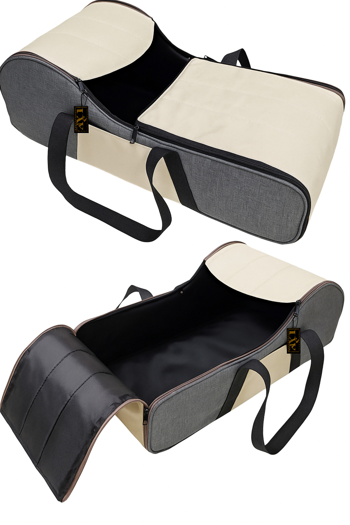 USF Portbebe Ana Kucağı Puset Bebek Taşıma (SIVI VE RÜZGAR GEÇİRMEZ) Gri-krem fotoğrafı 2 (önizleme)