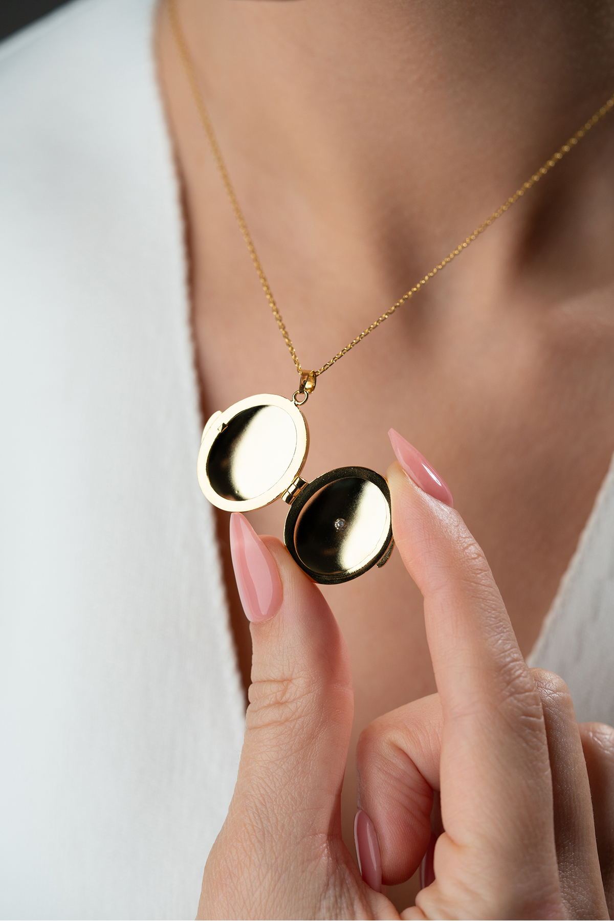 jingle bells  925 Ayar Gümüş Açılır Kapanır Kişiye Özel Fotoğraflık Şans Yoncası Madalyon Kolye Altın Kaplama - Görsel 3