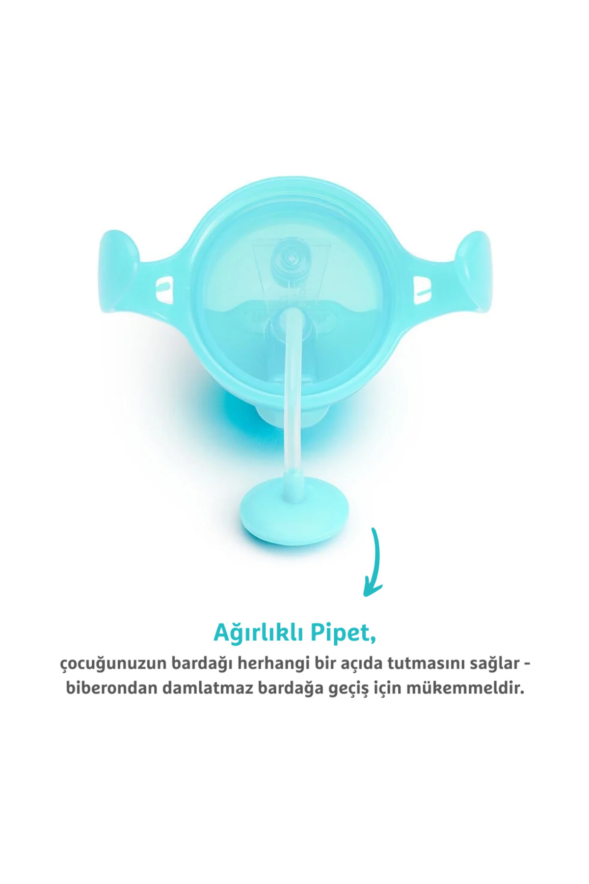 Munchkin Tıklama Kilitli Uçlu Pipetli Alıştırma Bardağı, 6ay , 207ml, Mavi, 1 Adet fotoğrafı 4 (önizleme)