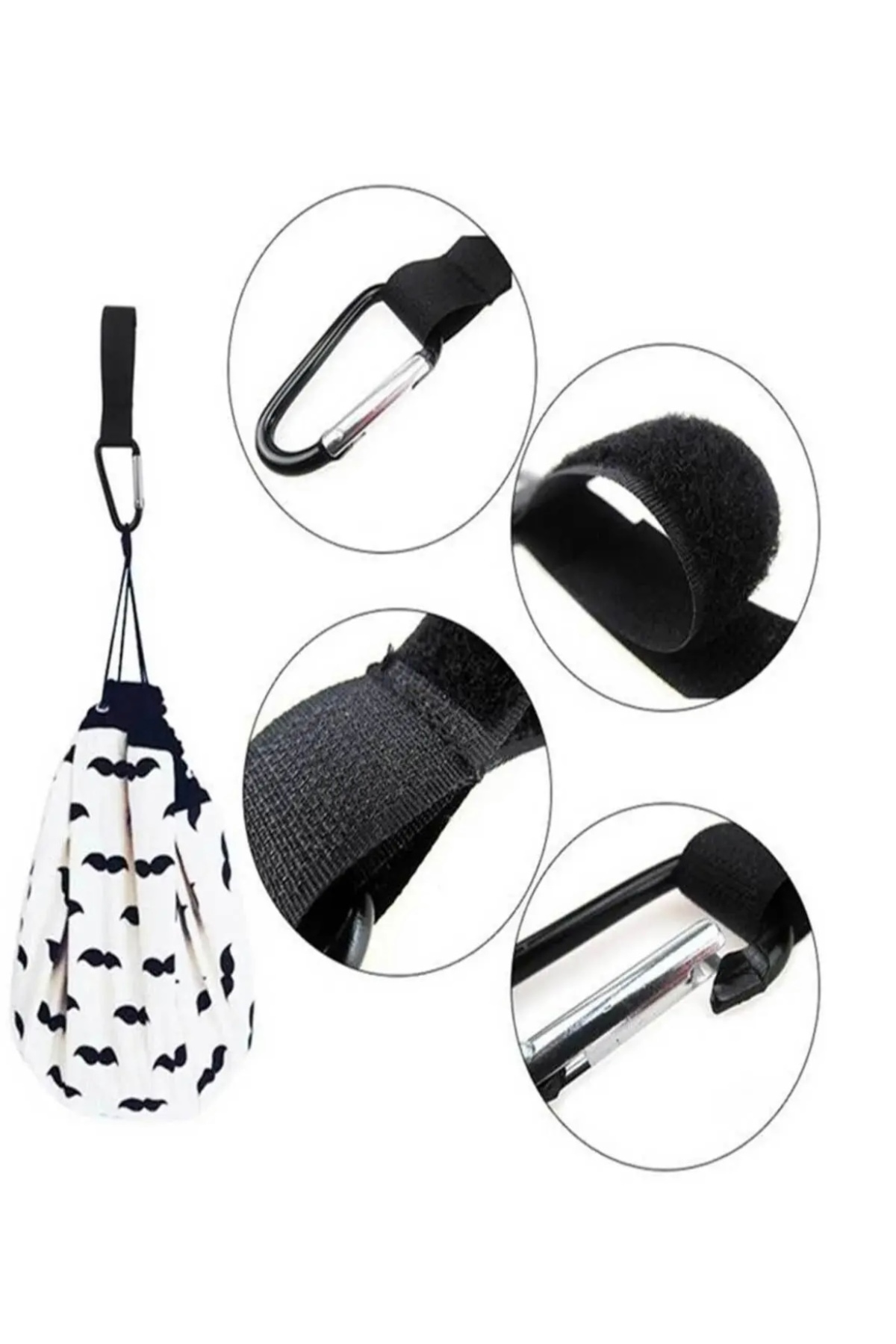 yamanticaret Puset Kancası Bebek Arabası Askı Aparatı 8 Cm Karabina'lı fotoğrafı 5 (önizleme)