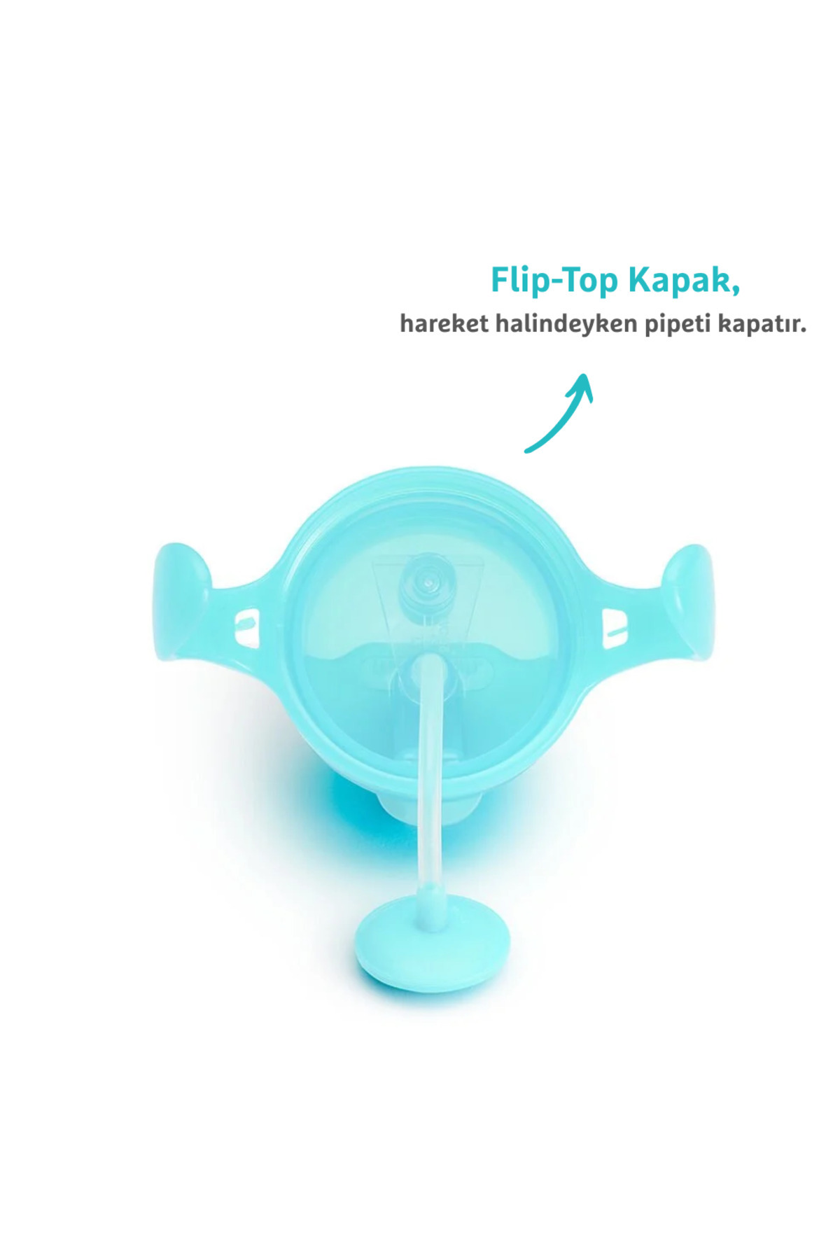 Munchkin Tıklama Kilitli Uçlu Pipetli Alıştırma Bardağı, 6ay , 207ml, Mavi, 1 Adet fotoğrafı 2 (önizleme)