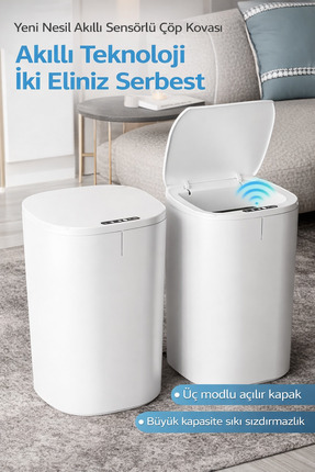 ADEFCO Sensörlü Çöp Kovası 20L Otomatik Kapak Temassız