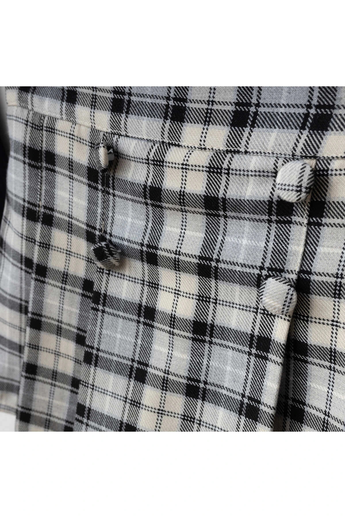 My Lusa baby wear Aybüke | Bebek Yaka Fitilli Kumaş Uzun Kollu Üst ve Ekose Düğmeli Şort Etek Takım - 2/3/4/5 Yaş fotoğrafı 4 (önizleme)