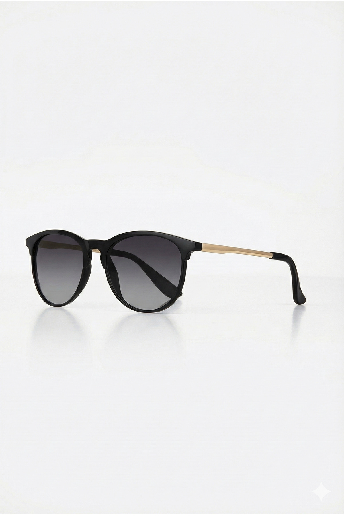 Eyesofia Tamela Kemik Oval Unisex Siyah Metal Sap Güneş Gözlüğü görsel 2