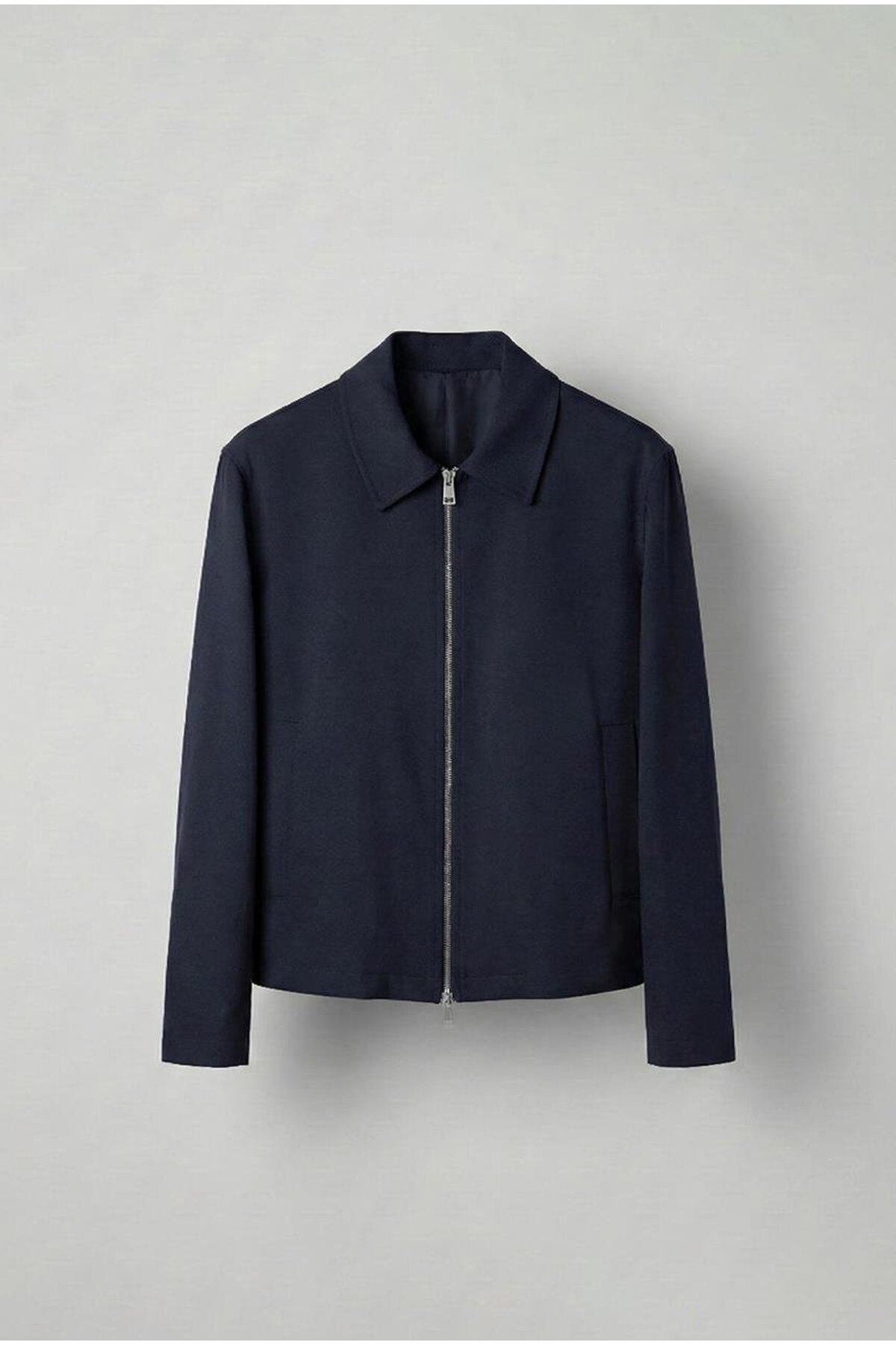 Men's Relaxed Fit Zippered Thin Jacket Dark Navy