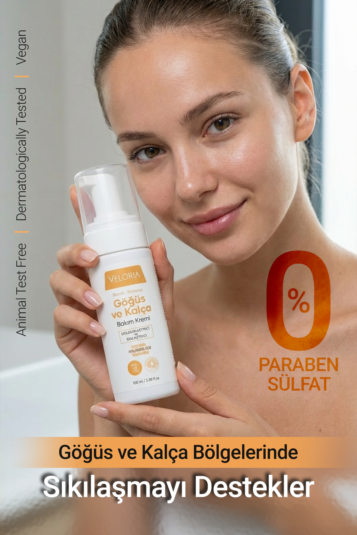 Veloria Cosmetics Göğüs Ve Kalça ,büyütcü,. Şekillendirici, Dolgunlaştırıcı, Çatlak Giderici, Sıkılaştırıcı Krem 100ml fotoğrafı 3 (önizleme)