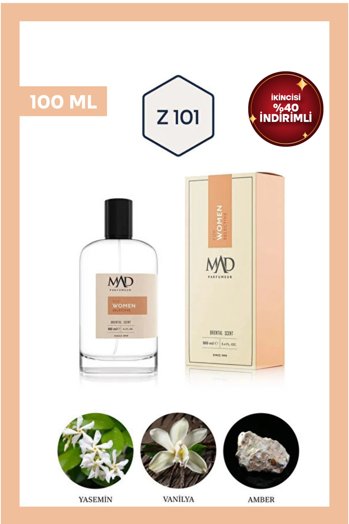 Mad Parfüm Mad Z101 Selective 100 ml Kadın Parfüm | Oryantal - Fresh