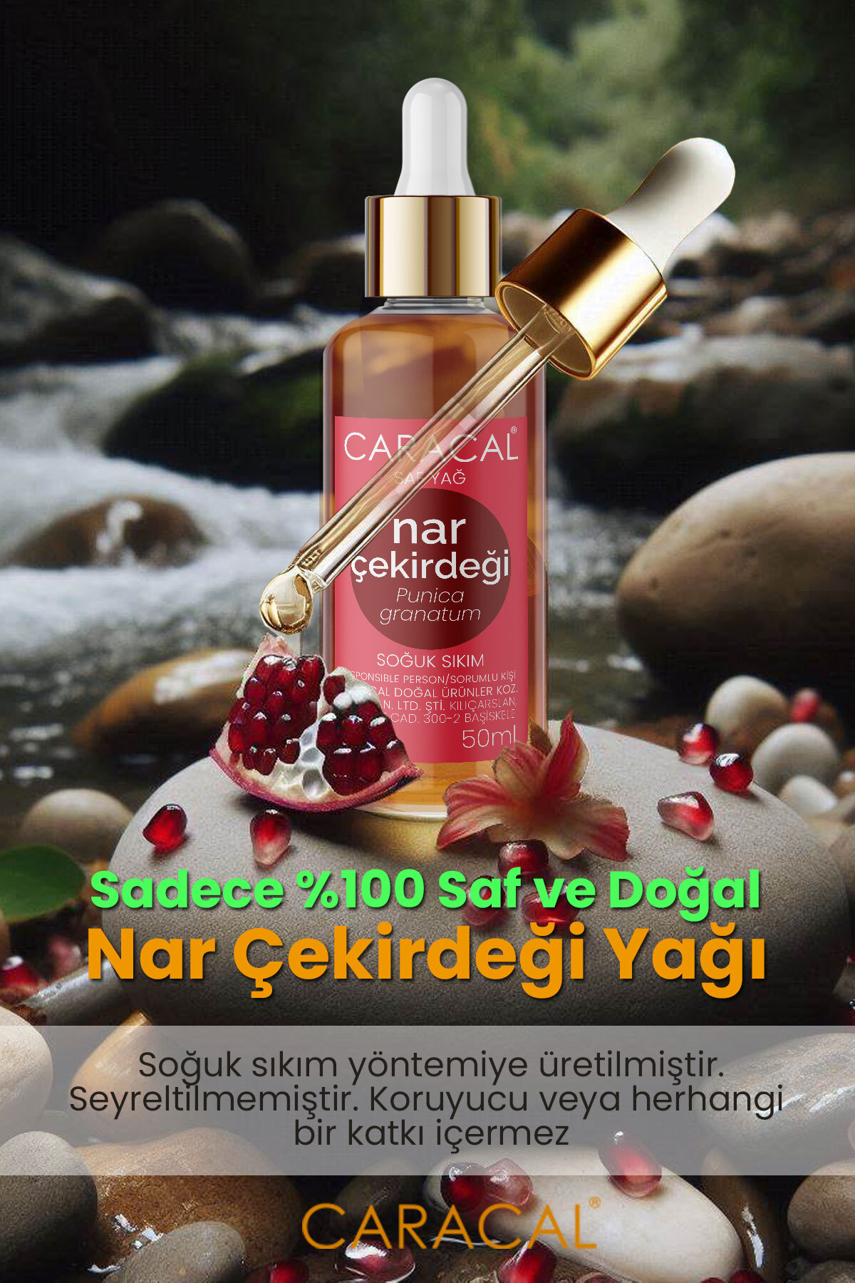 50ml %100 Saf Soğuk Sıkım Nar Çekirdeği Yağı Doğal Ve Katkısız Punica Granatum Pomegranate Seed Oil — SOĞUK PRES SAF NAR ÇEKİRDEĞİ YAĞI DOĞAL — تصویر 2 از 4