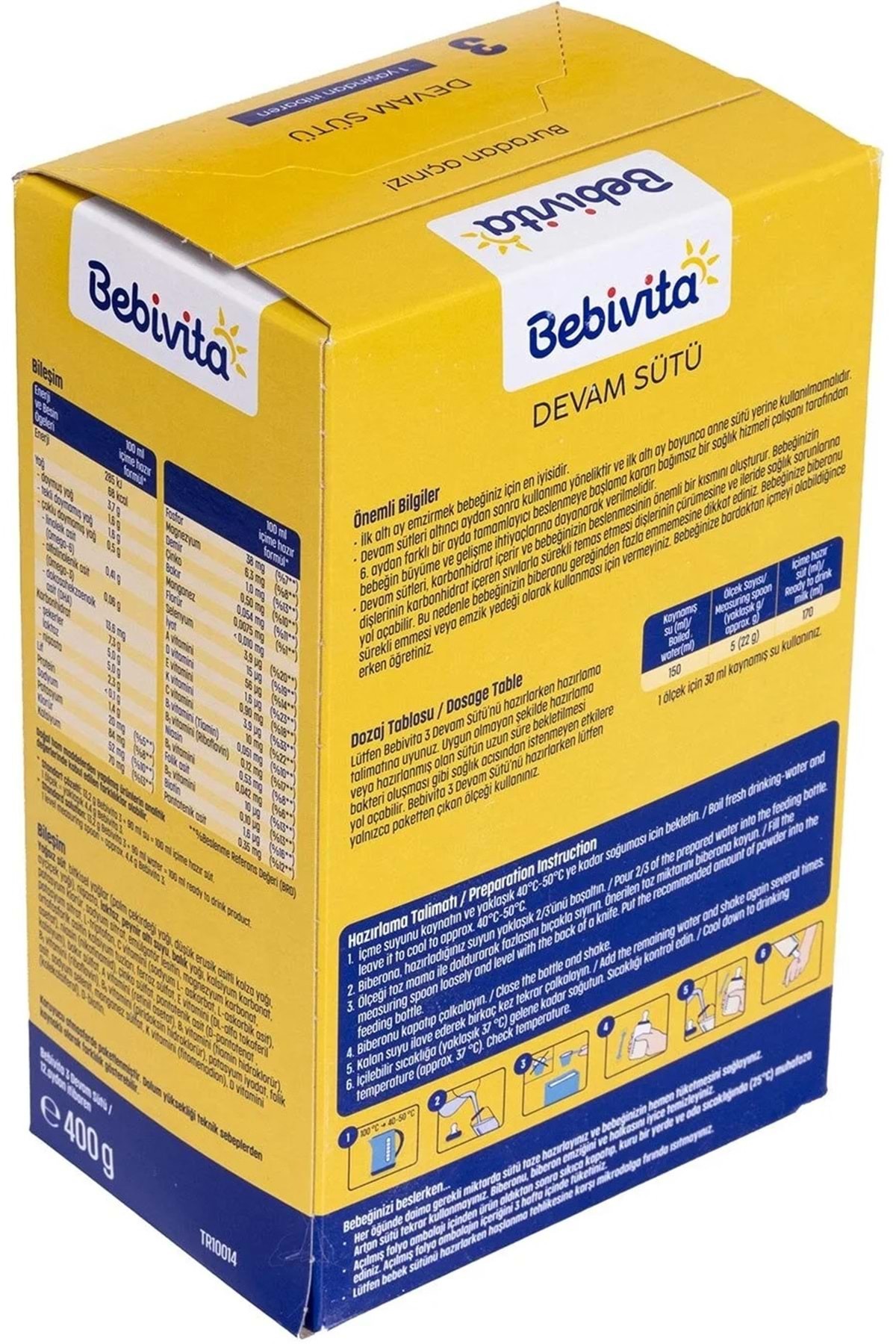 Bebivita Bebek Sütü 400GR No:3 (1 Yaşından İtibaren) fotoğrafı 2 (önizleme)