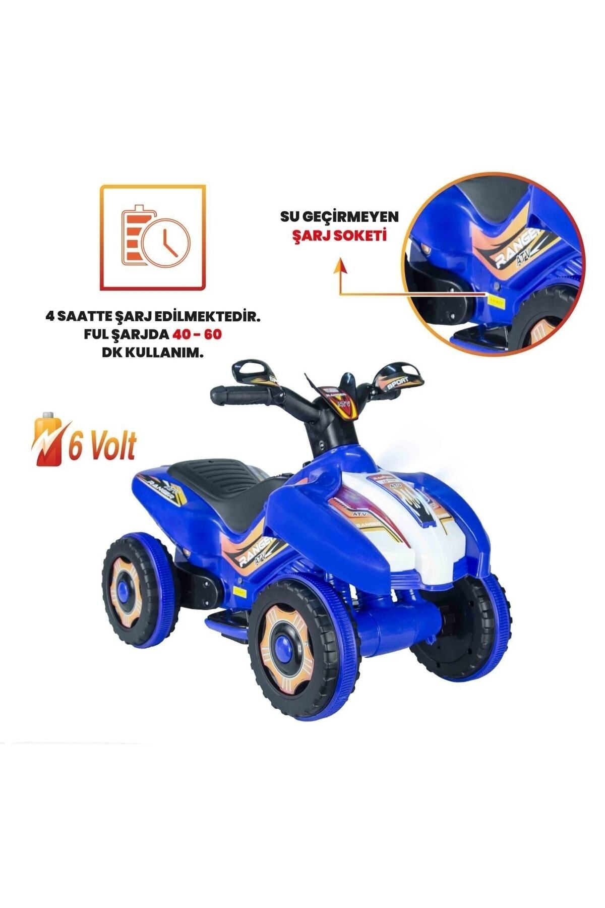 ujtoys Müzikli Ve Led Işıklı Akülü Araba atv 6v Ranger Mavi fotoğrafı 5 (önizleme)