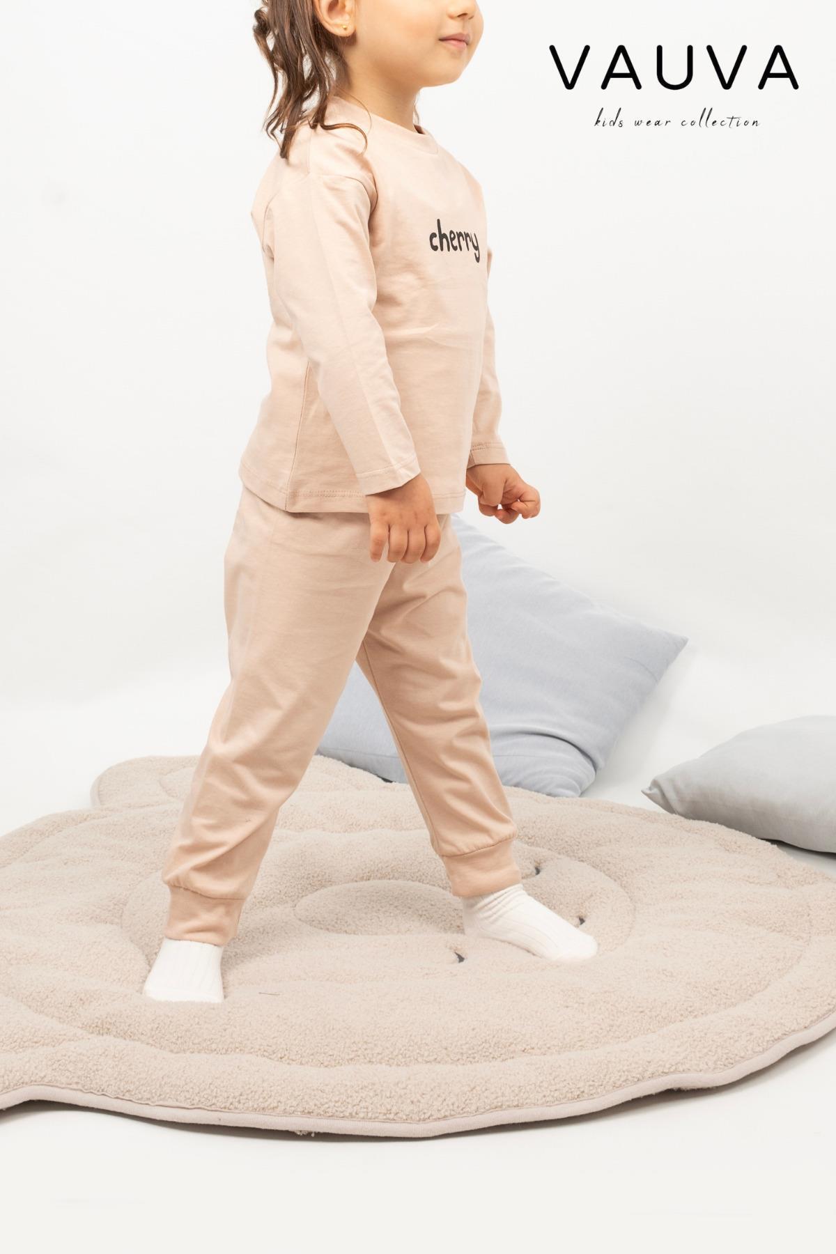 Vauva Kız Erkek Çocuk Pijama Takımı Uzun Kollu %100 Pamuklu Pijama Takımı fotoğrafı 4 (önizleme)