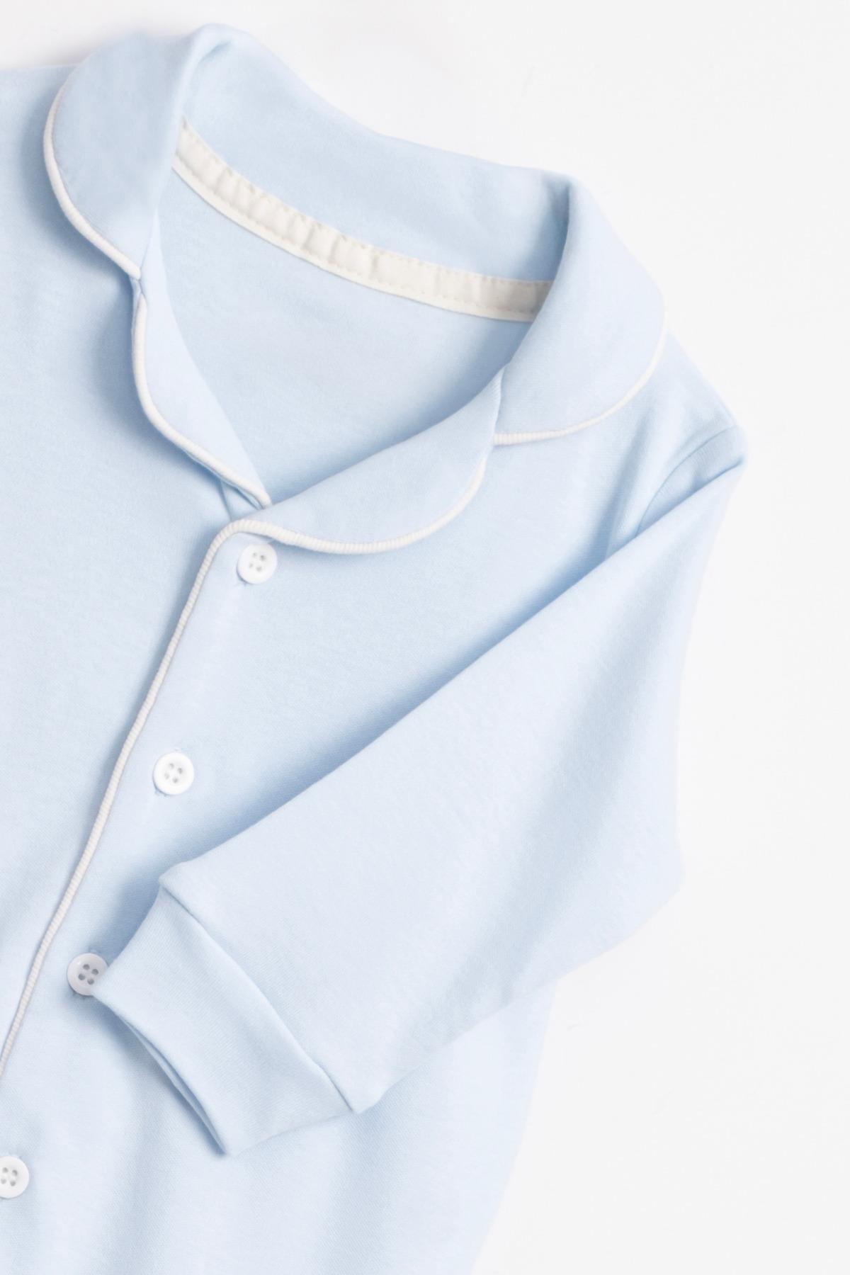 Vauva Uyku Tulumu Kız Erkek Bebek Çocuk Düğmeli Yakalı Uzun Kollu Mevsimlik Tulum fotoğrafı 2 (önizleme)