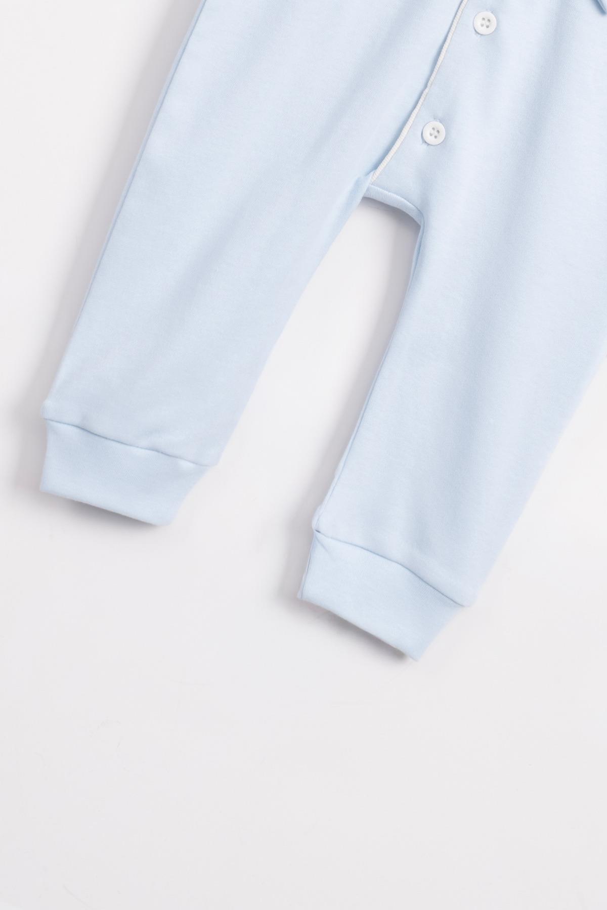 Vauva Uyku Tulumu Kız Erkek Bebek Çocuk Düğmeli Yakalı Uzun Kollu Mevsimlik Tulum fotoğrafı 5 (önizleme)