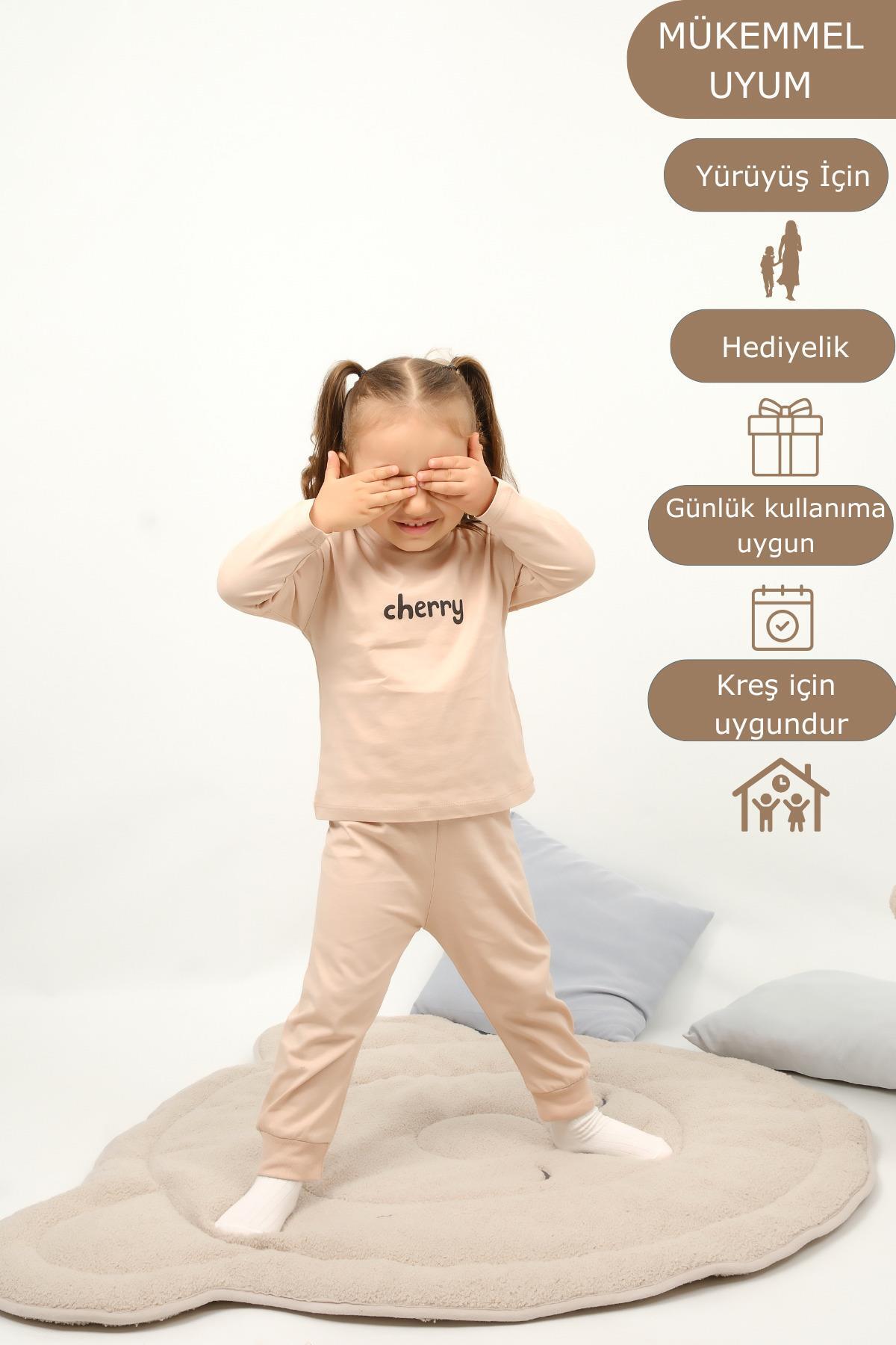 Vauva Kız Erkek Çocuk Pijama Takımı Uzun Kollu %100 Pamuklu Pijama Takımı fotoğrafı 2 (önizleme)